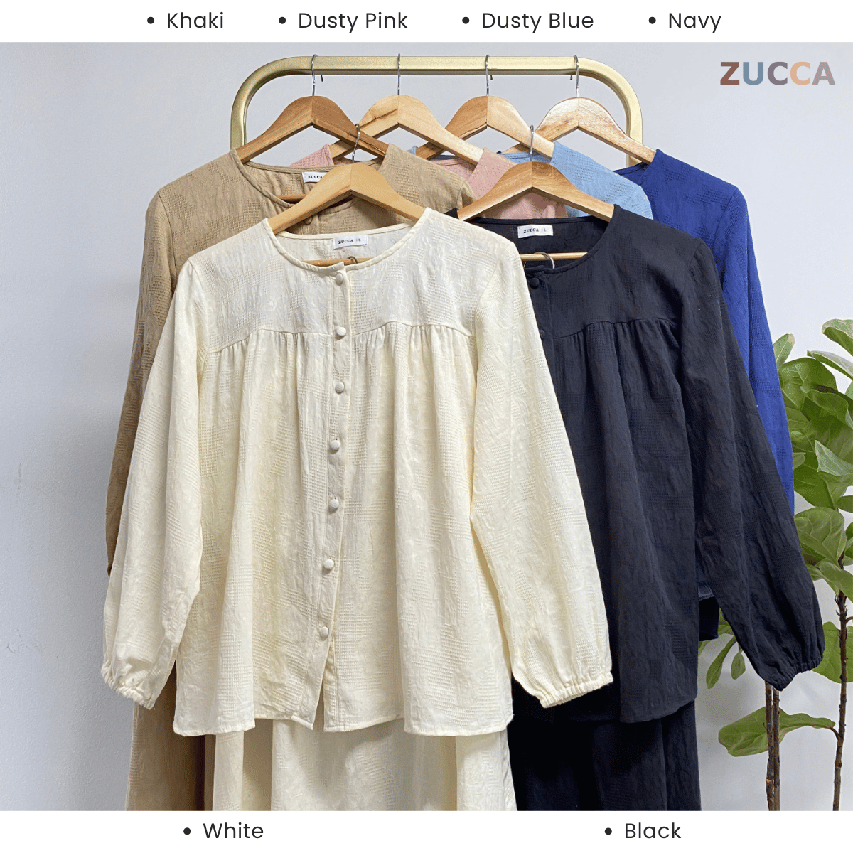 ZUCCA LENA SET BAJU BERBUTANG BERCORAK - DMSET004