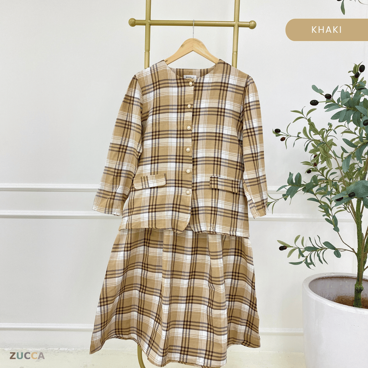 ZUCCA YASMEEN KOLEKSI BLOUSE TARTAN MODEN-DMSET007