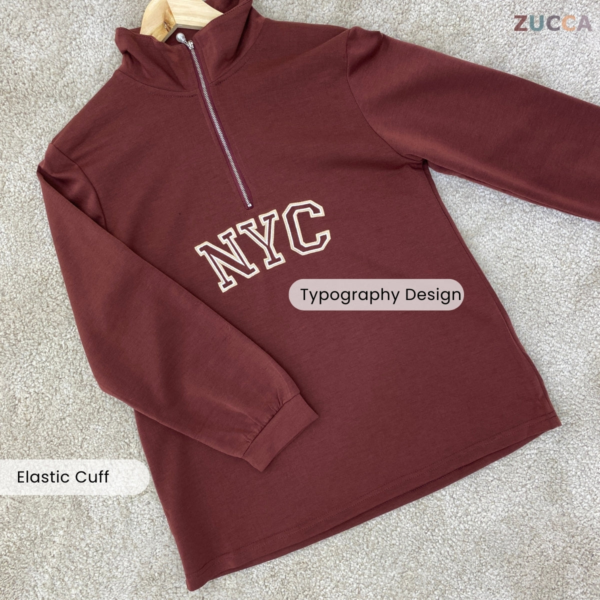 ZUCCA EXORA SET HALF-ZIP STREETWEAR SWEATSHIRT-DMSET008
