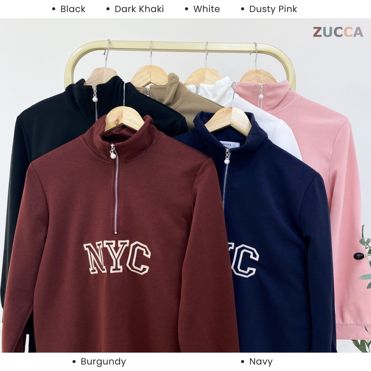 ZUCCA EXORA SET HALF-ZIP STREETWEAR SWEATSHIRT-DMSET008