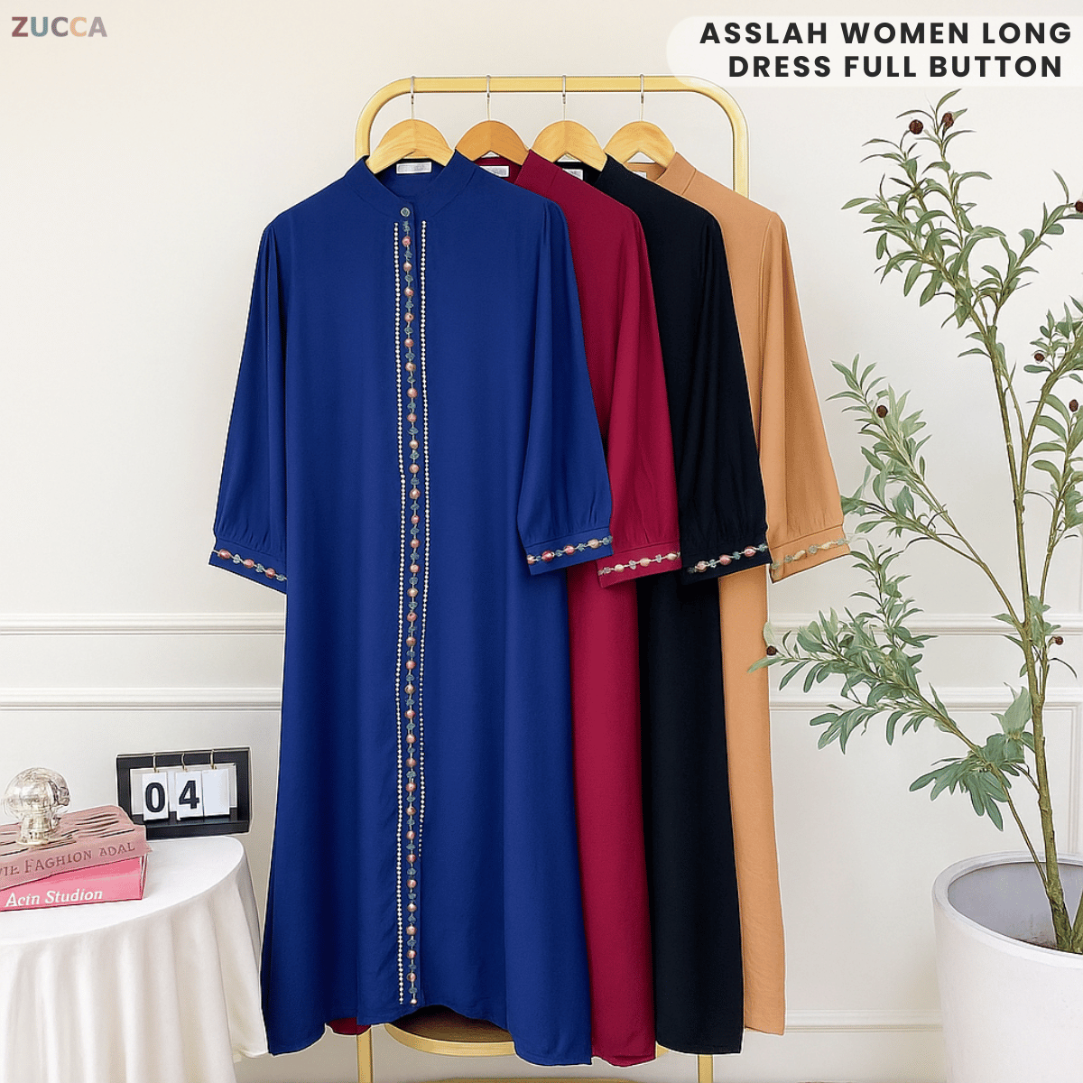 ZUCCA ASSLAH WOMEN LONG DRESS FULL BUTTON - DMSET012