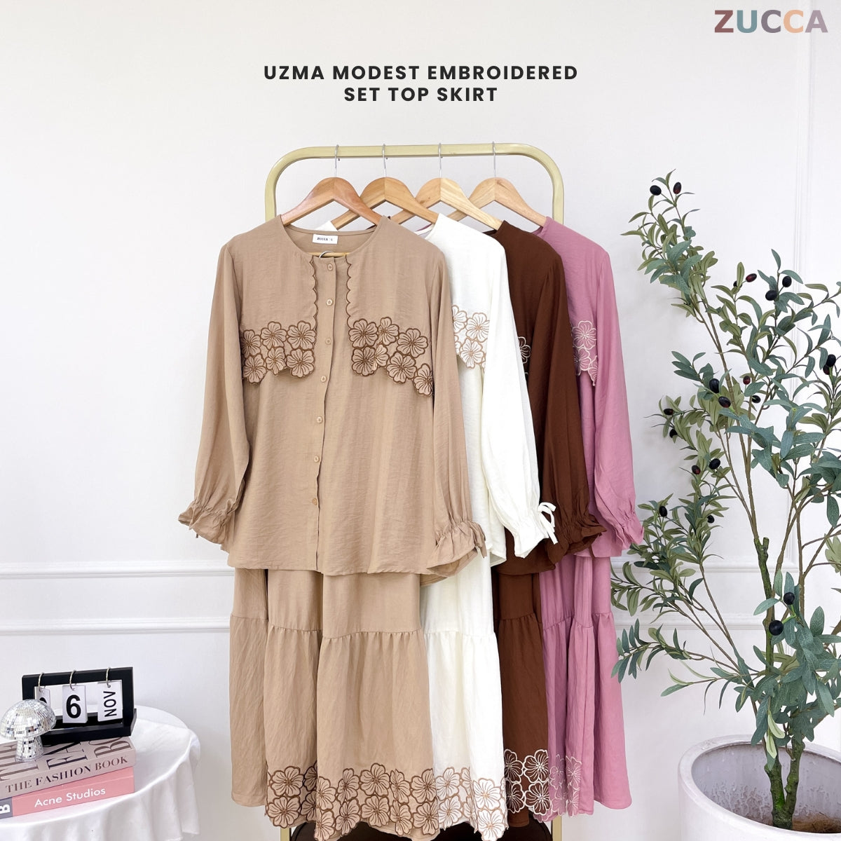ZUCCA UZMA MODEST EMBROIDERED SET-DMSET013