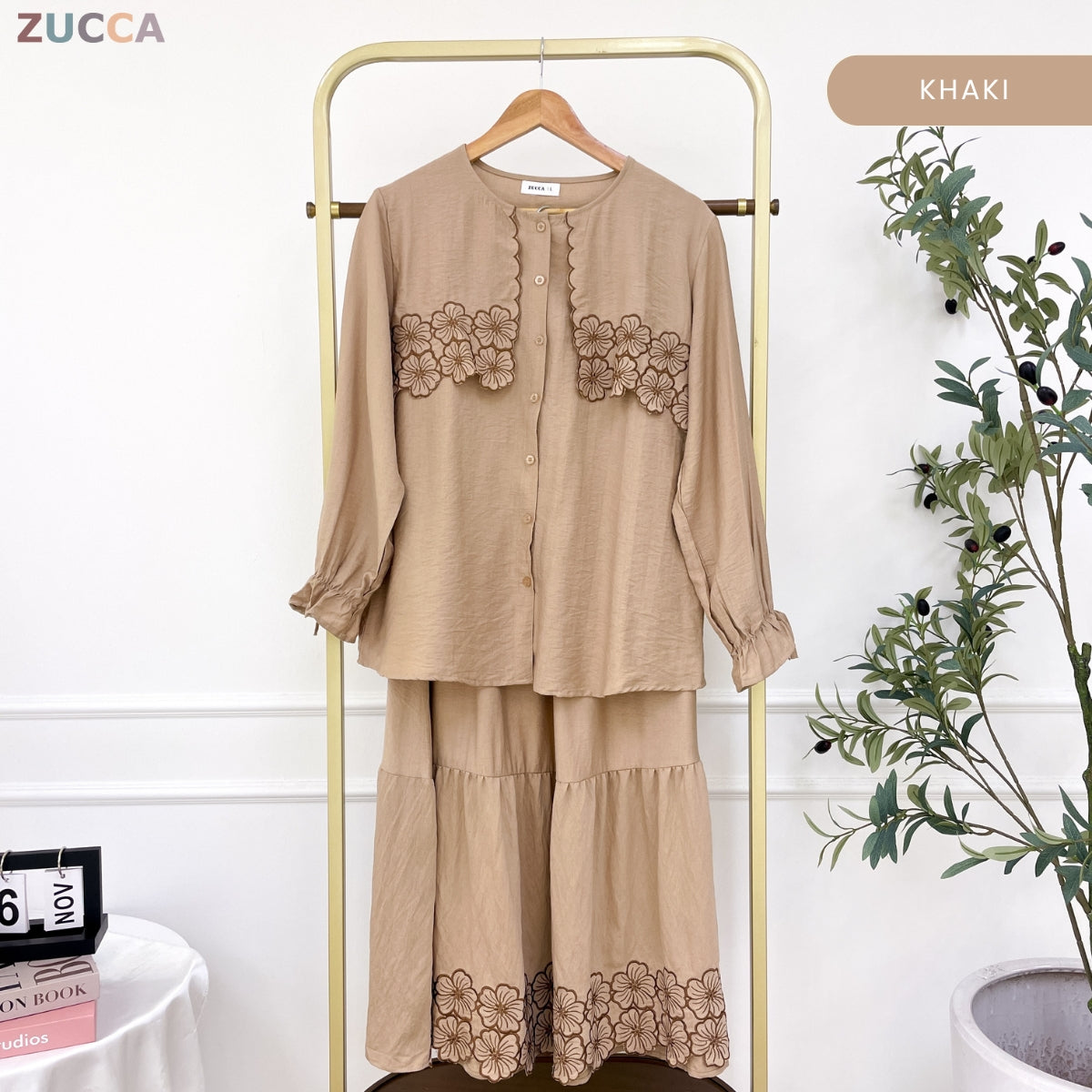 ZUCCA UZMA MODEST EMBROIDERED SET-DMSET013