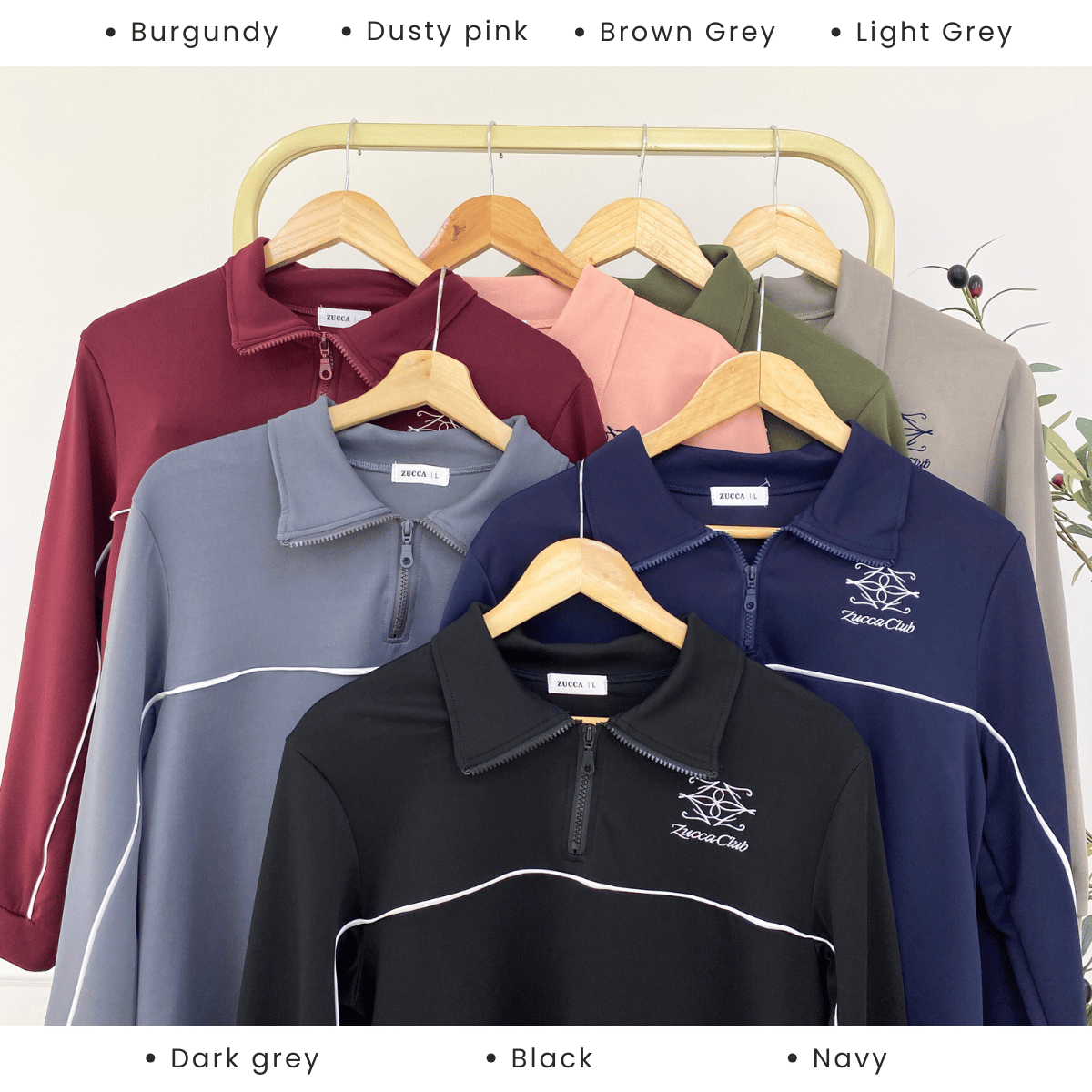 ZUCCA LINNIEY RELAXED HALF-ZIP TWO-PIECE SET-DMSET016