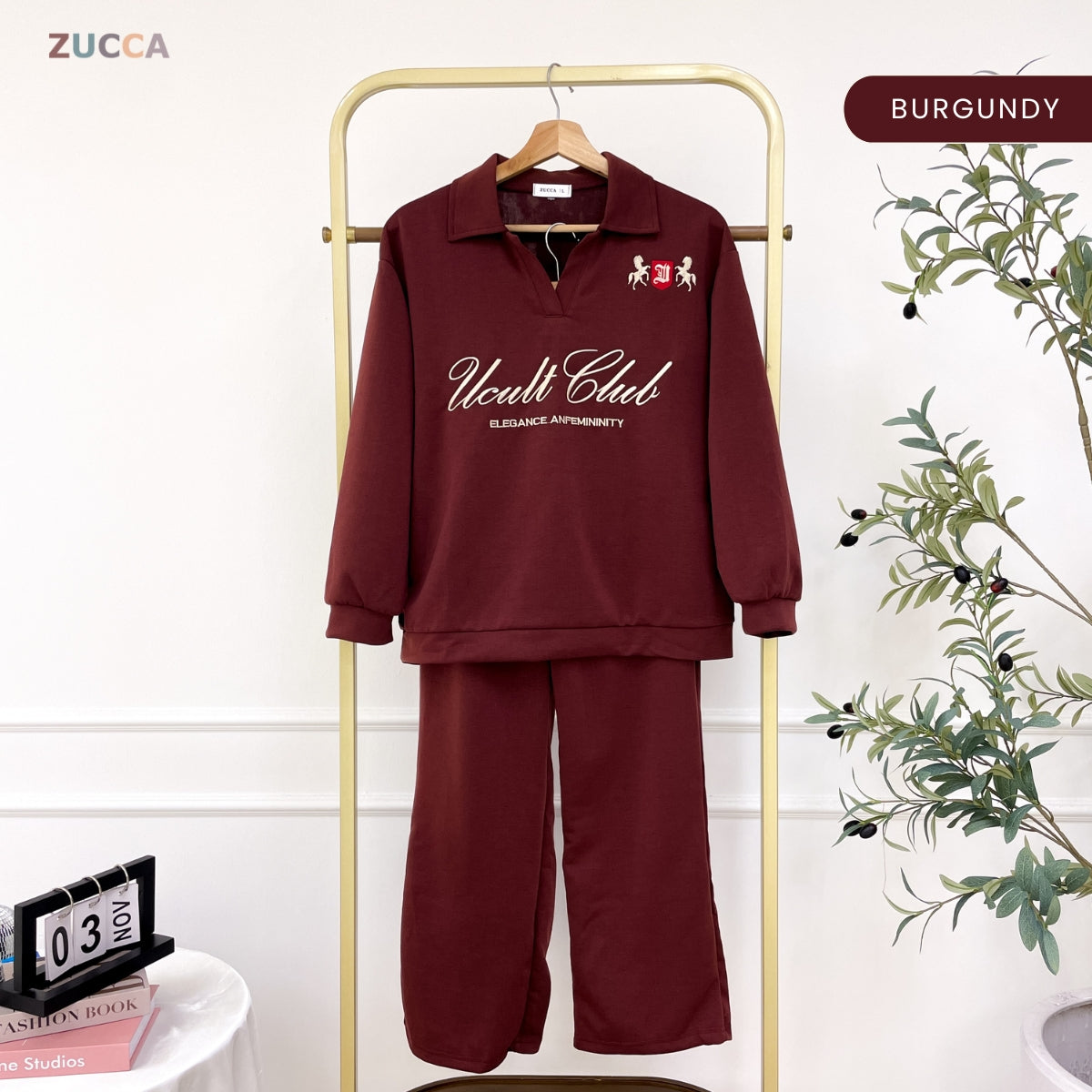 ZUCCA JAZYLN WOMEN SET STREATWEAR TOP PANTS - DMSET017