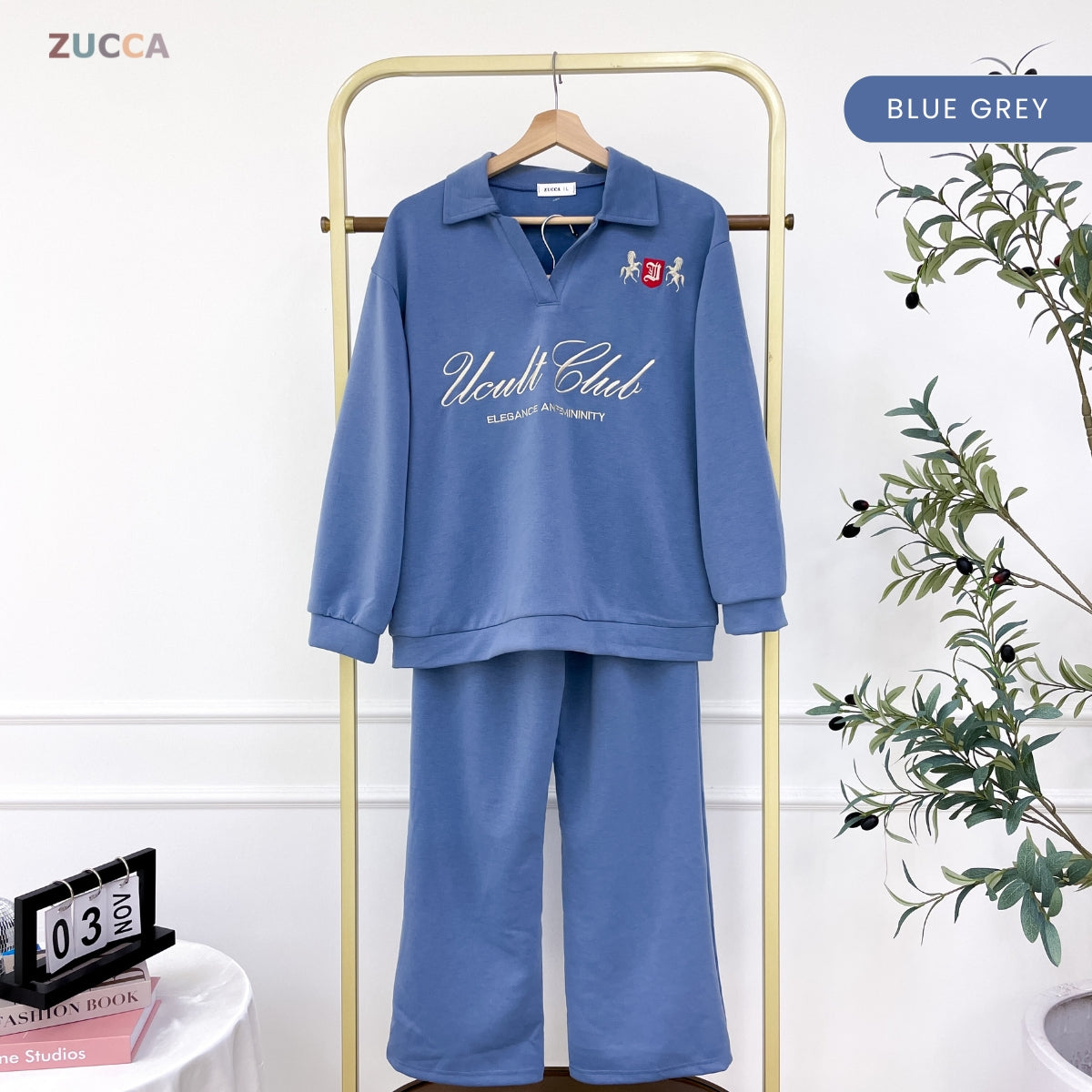 ZUCCA JAZYLN WOMEN SET STREATWEAR TOP PANTS - DMSET017