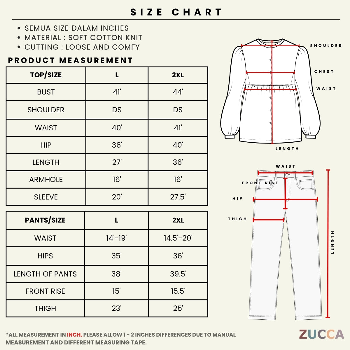 ZUCCA ESTELLA SET KASUAL WOMEN KNITWEAR PANTS - DMSET018