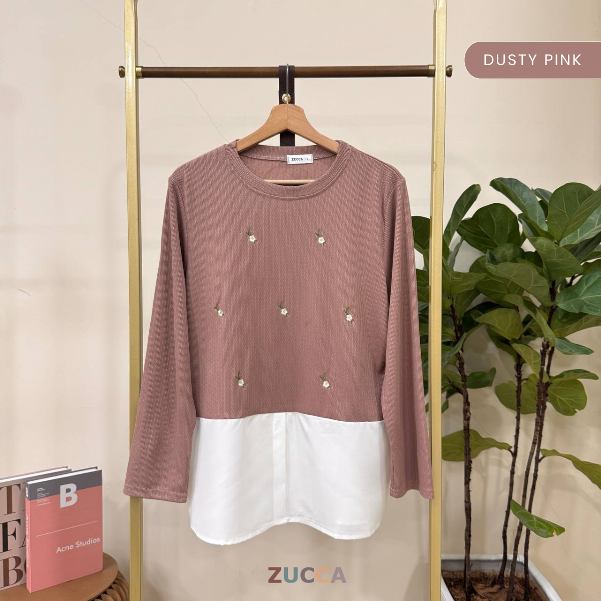 JUNA TWO-PIECE ATTACHED EMBROIDERY BLOUSE - DM264