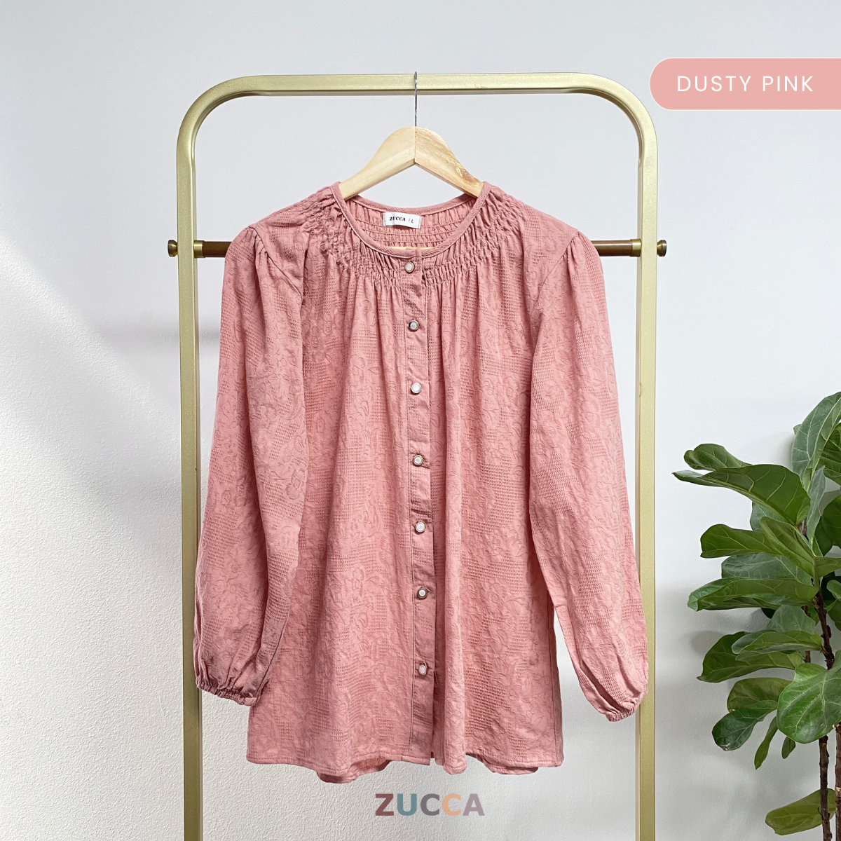 ZUCCA FARISYA BLAUS WANITA JACQUARD - DM269