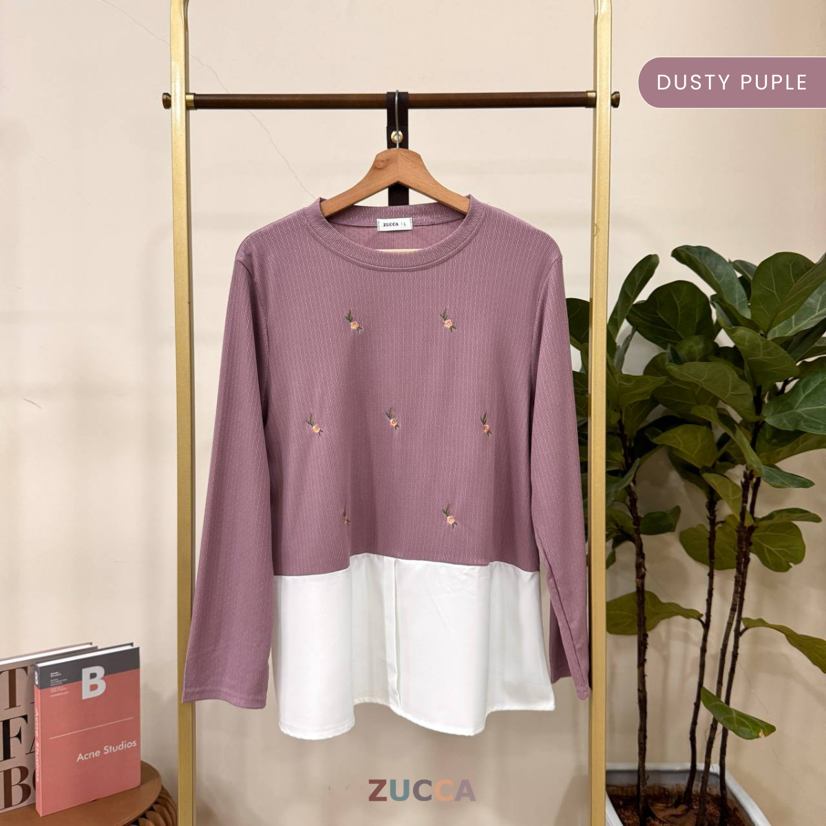 JUNA TWO-PIECE ATTACHED EMBROIDERY BLOUSE - DM264