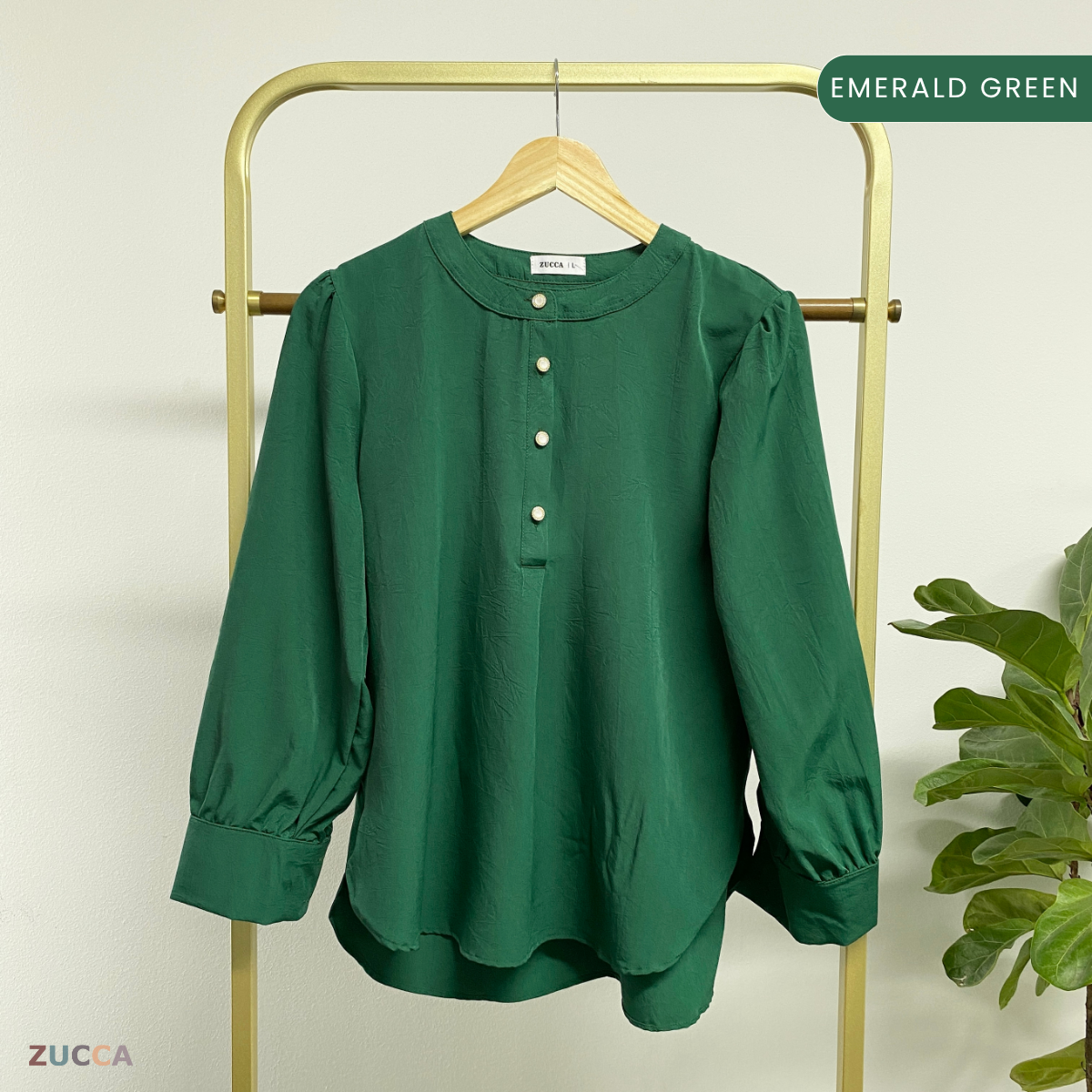 ZUCCA WAZAR LONG BLOUSE COMFY IRONLESS - DM109 Baju Cotton