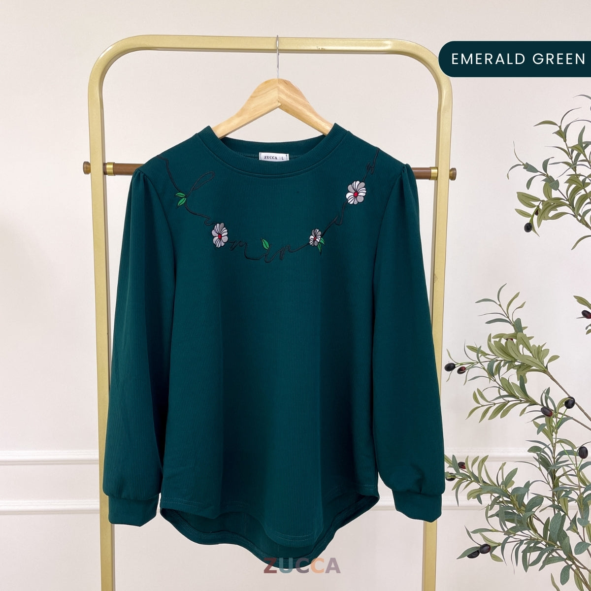 ZUCCA ADISA CASUAL BLOUSE WITH EMBROIDERY DESIGN - DM140