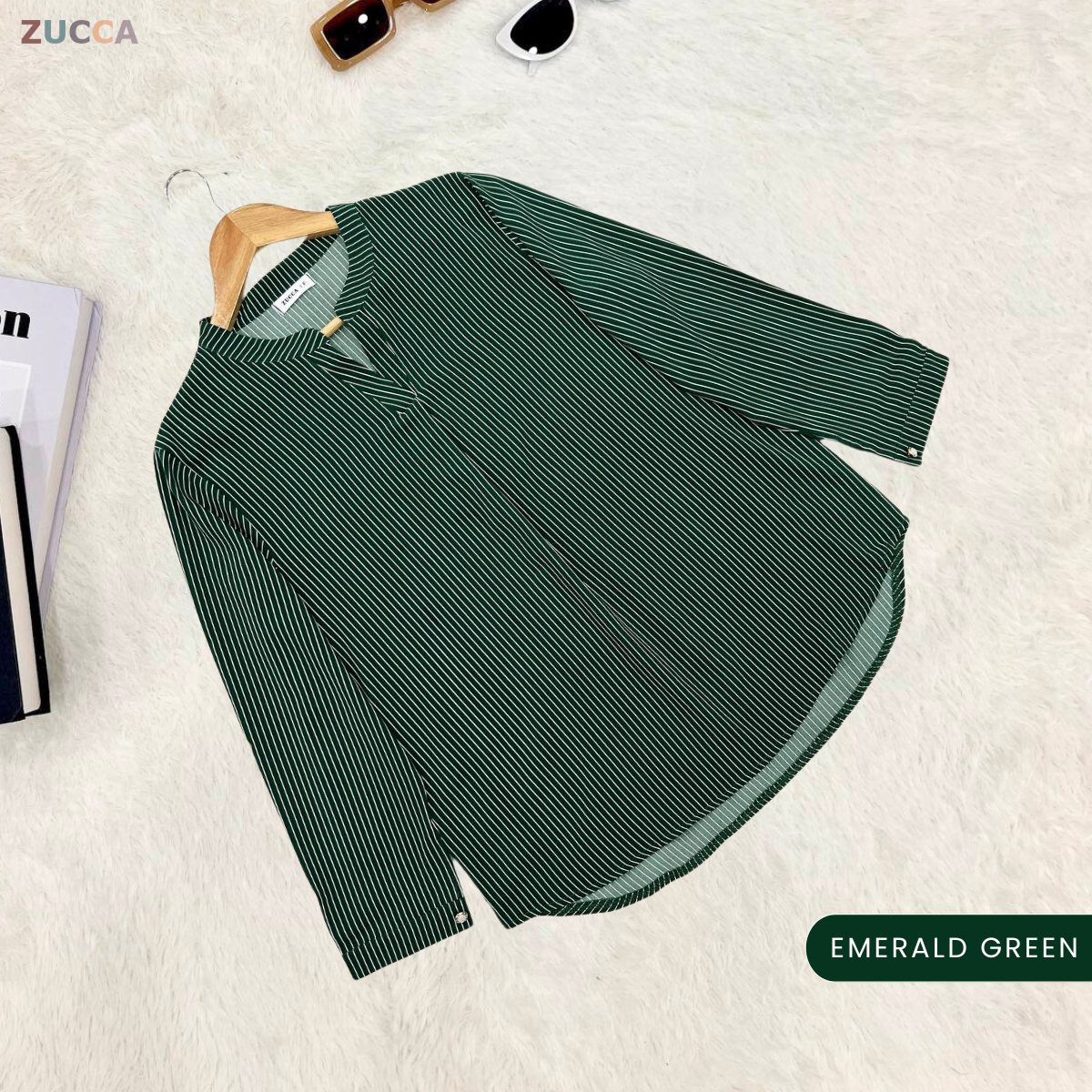 ZUCCA REINA COMFY PLAIN V-NECK BLOUSE - DM144