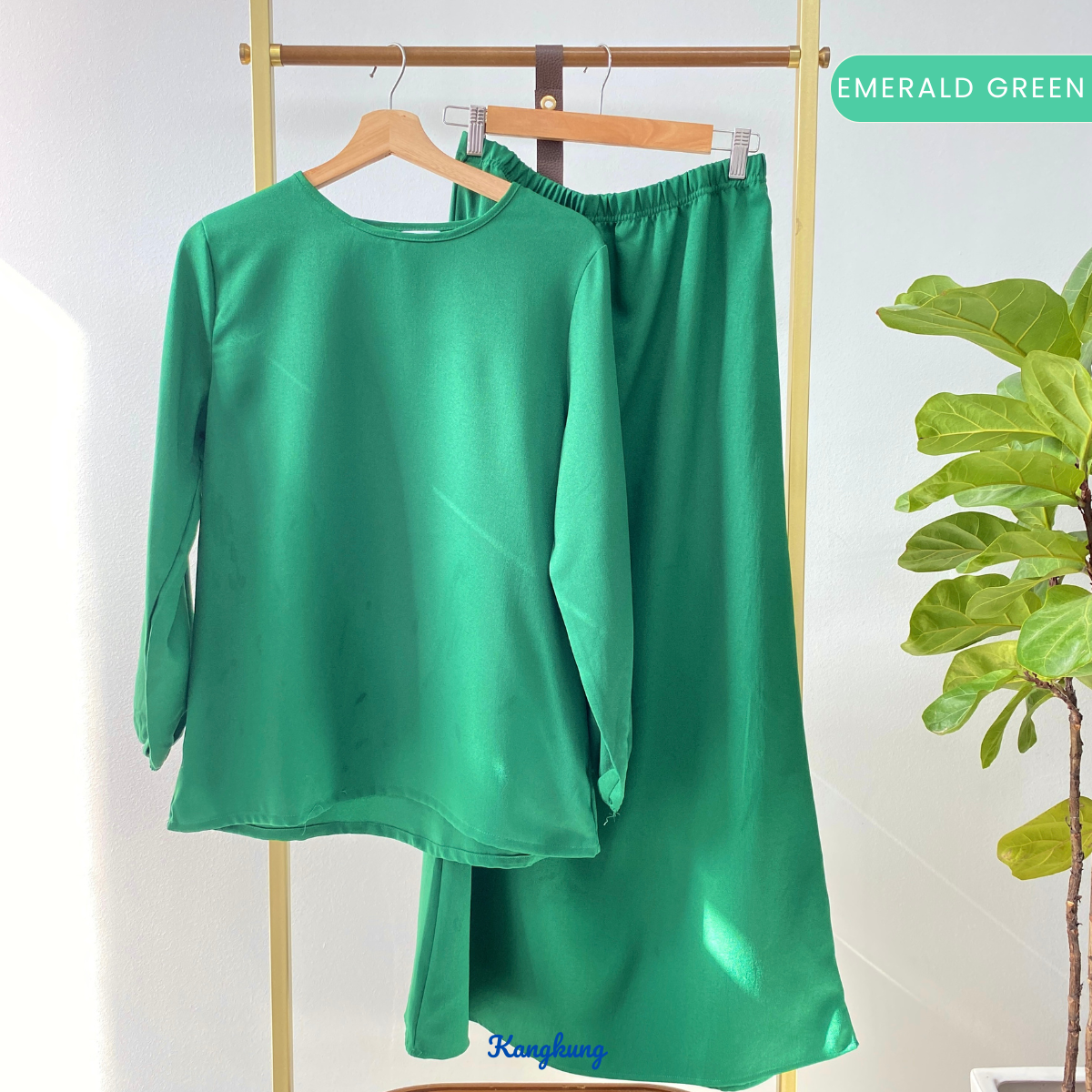 KANGKUNG IXORA SET MODEST DUA HELAI PLAIN – KK115