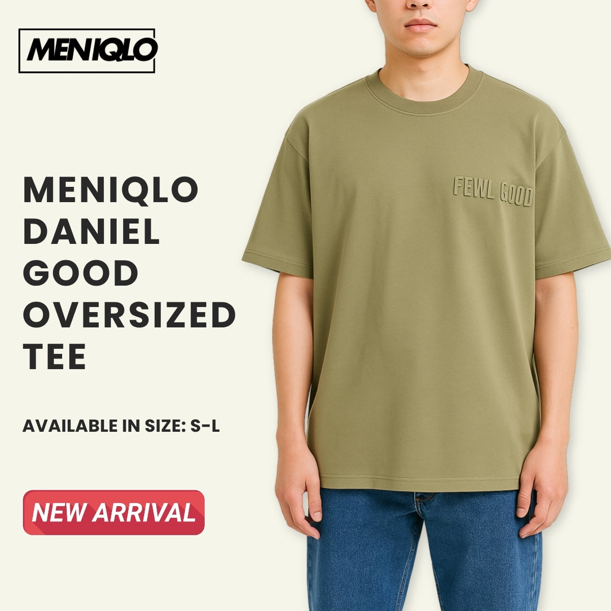 MENIQLO DANIEL GOOD OVERSIZED TEE SHORT SIZE - FGD01BC23