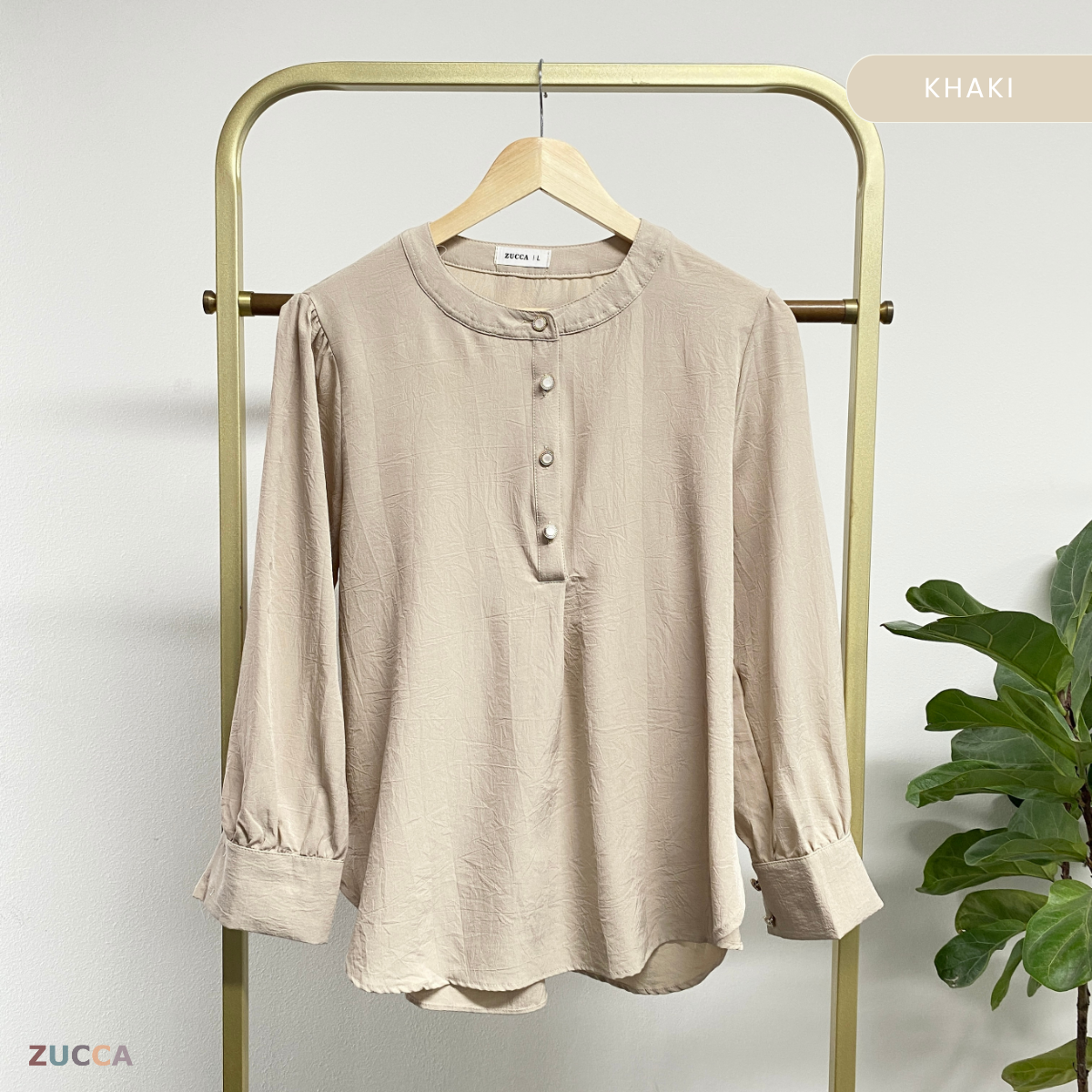 ZUCCA WAZAR LONG BLOUSE COMFY IRONLESS - DM109 Baju Cotton