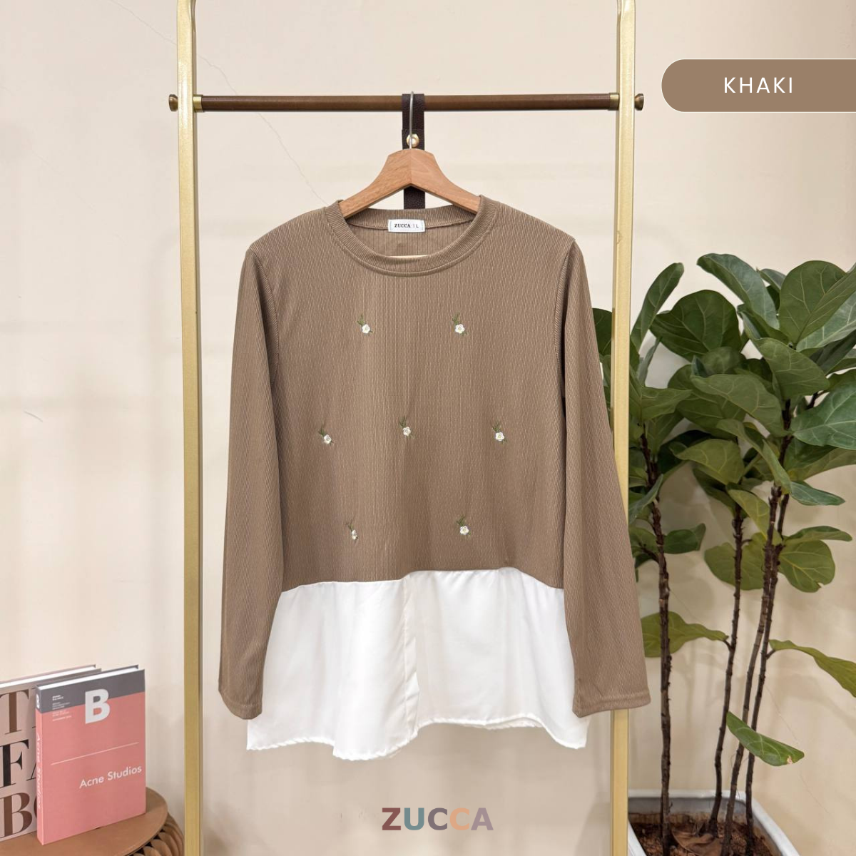 JUNA TWO-PIECE ATTACHED EMBROIDERY BLOUSE - DM264