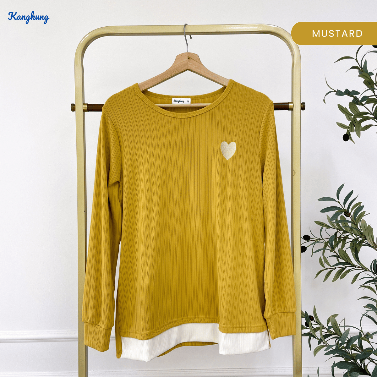 KANGKUNG ILANA BLOUSE RIBBED KASUAL YANG SELESA - KK1041