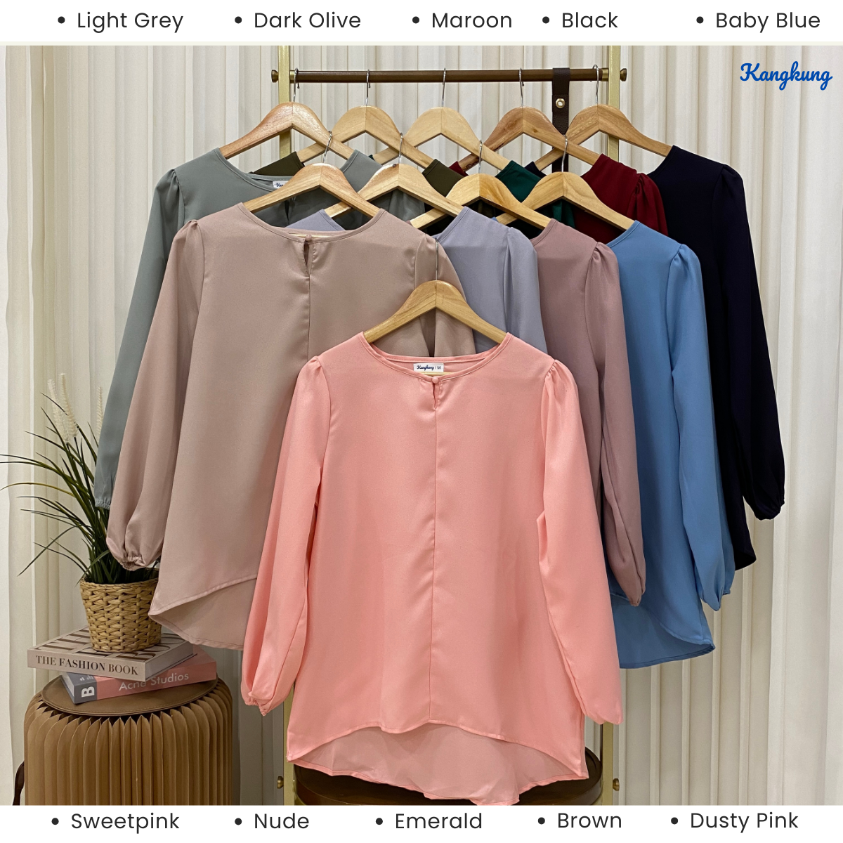 KANGKUNG MEIKA BLOUS KASUAL WANITA CREPE LEMBUT – KK110