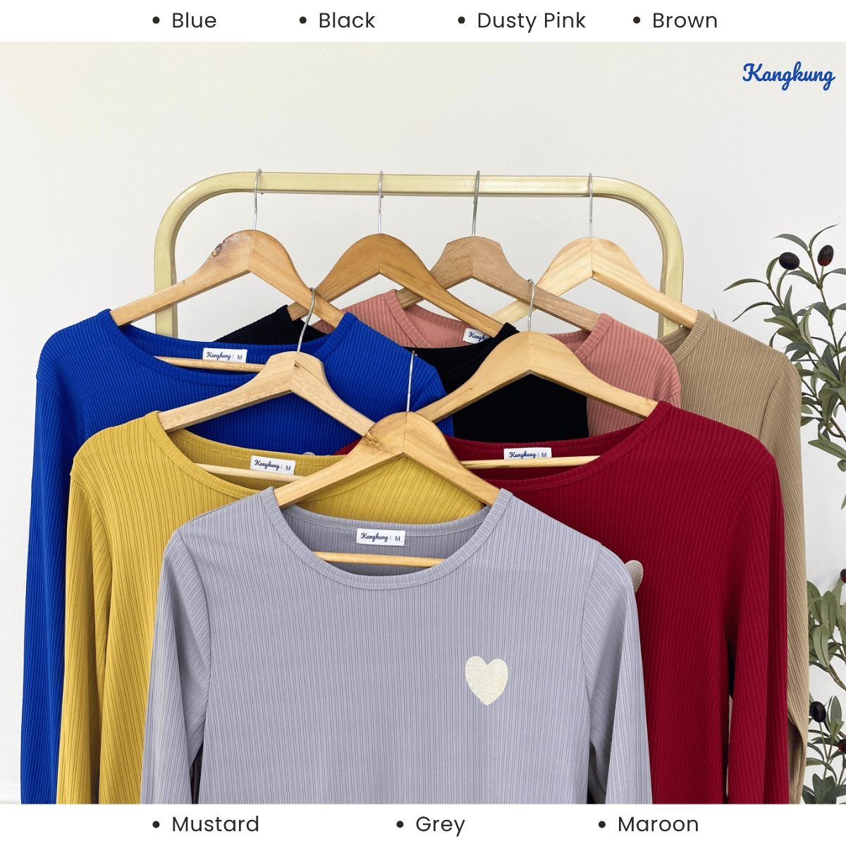 KANGKUNG ILANA BLOUSE RIBBED KASUAL YANG SELESA - KK1041