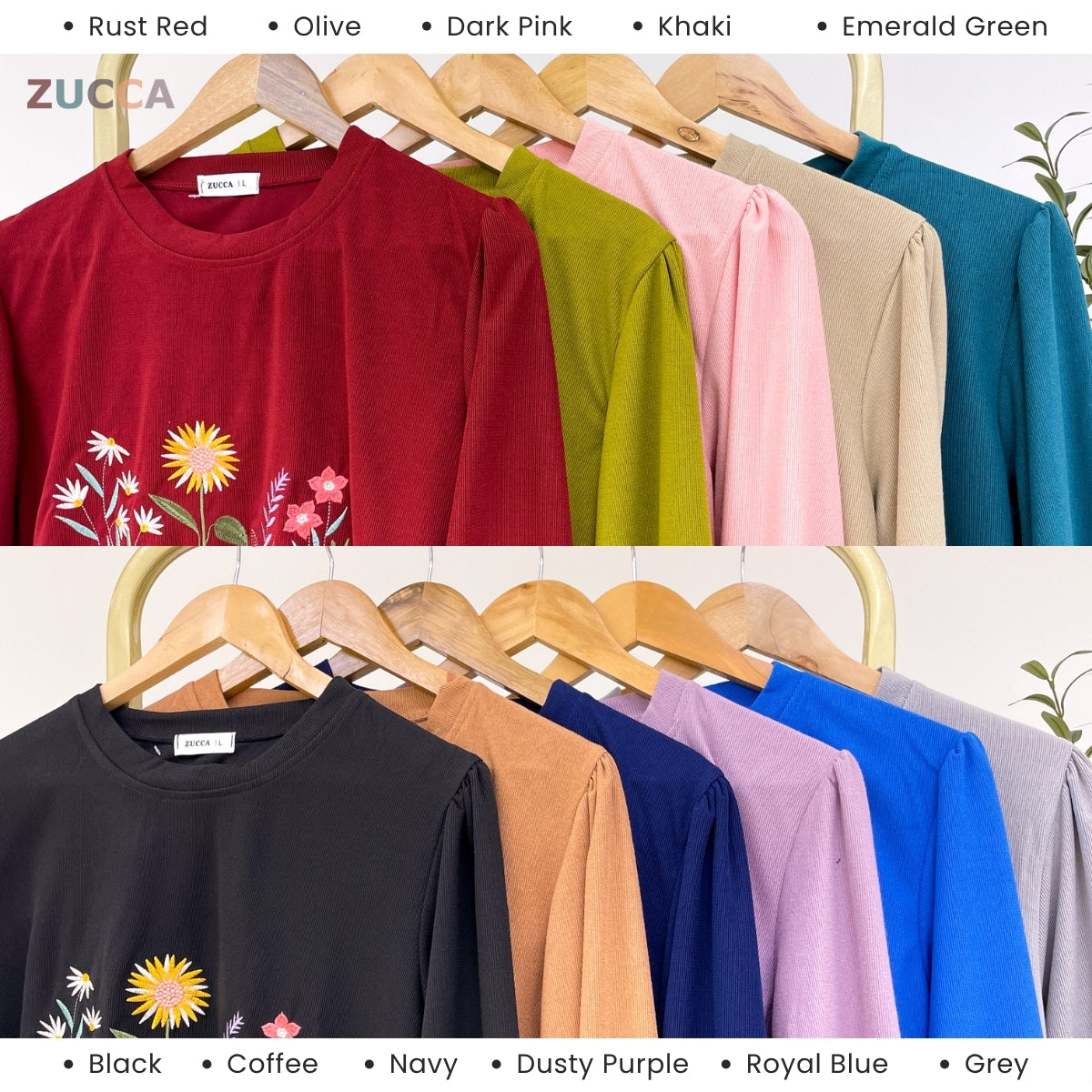 ZUCCA LADINA PEREMPUAN KASUAL EMBROIDERED SHIRT LONG SLEEVE- DM165