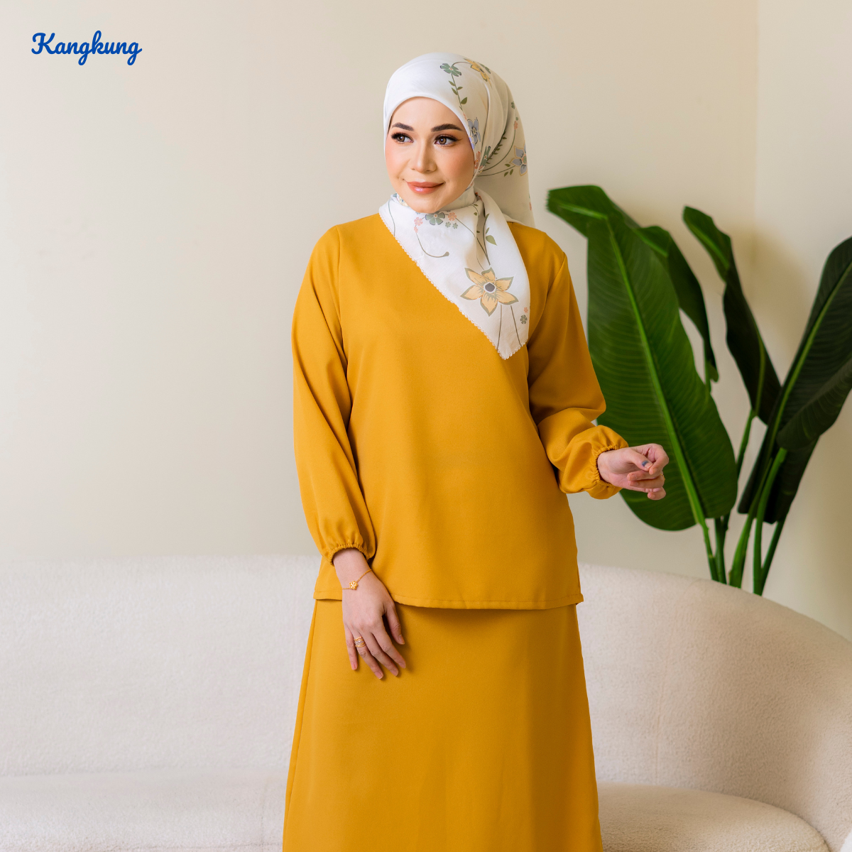 KANGKUNG IXORA SET MODEST DUA HELAI PLAIN – KK115