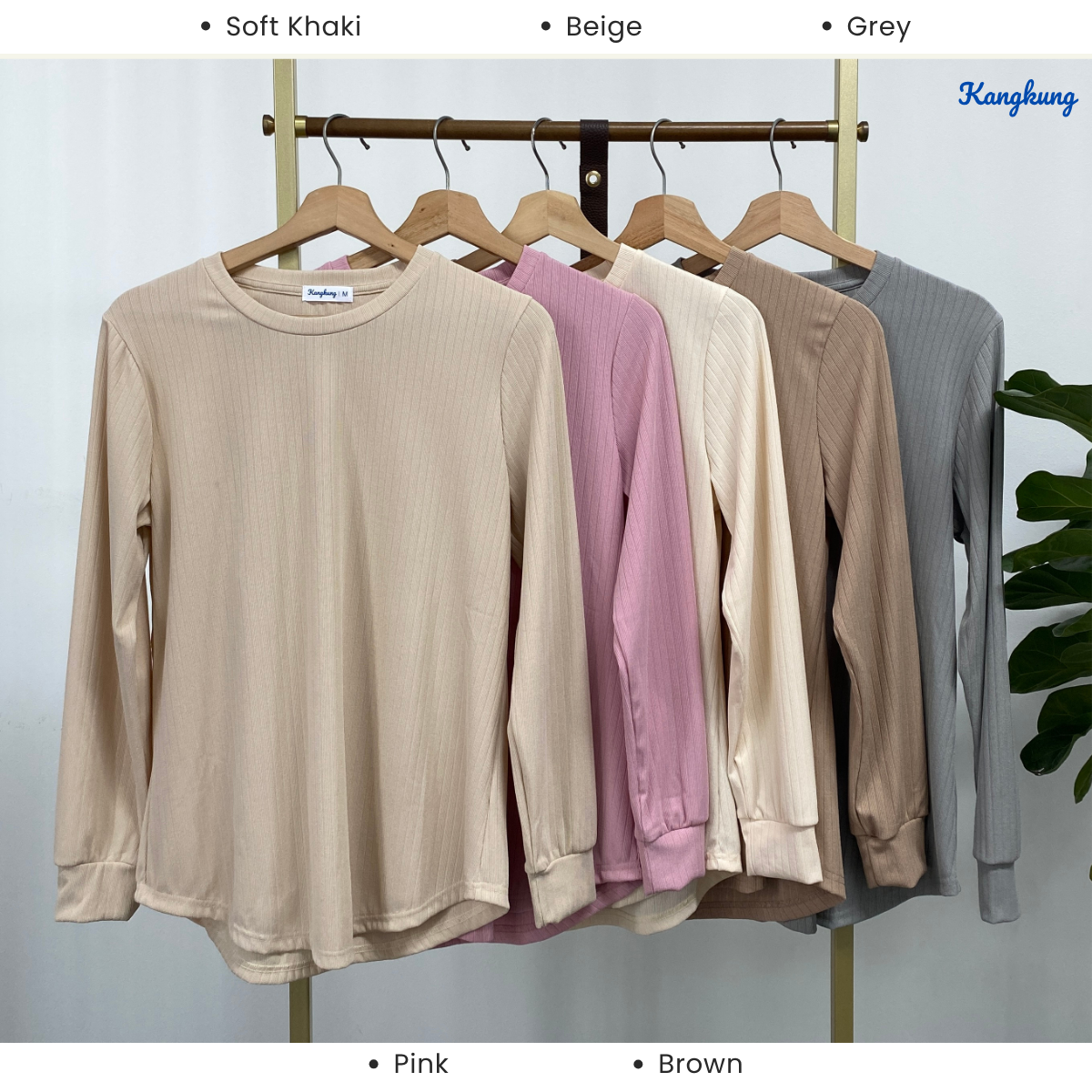KANGKUNG AYU BLOUSE KASUAL MODEN RIBBED KNIT - KK118