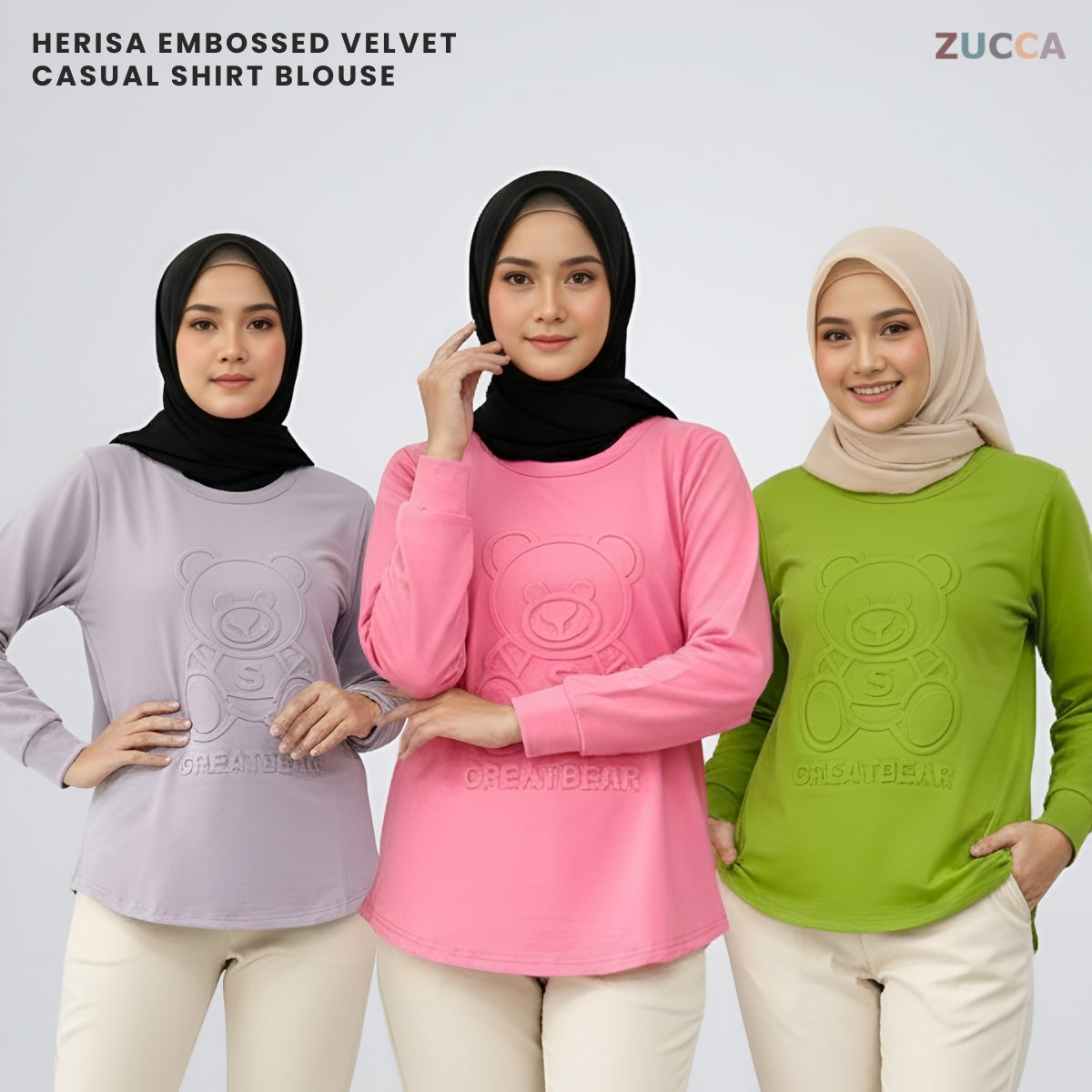 ZUCCA HERISA EMBOSSED VELVET CASUAL SHIRT BLOUSE - MA007