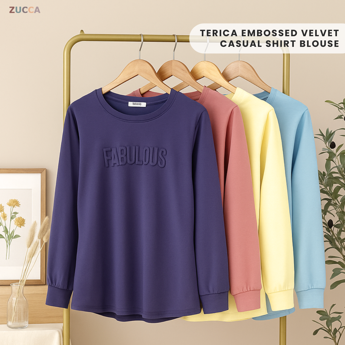 ZUCCA TERICA KEMEJA BLOUSE KASUAL BALDU - MA009
