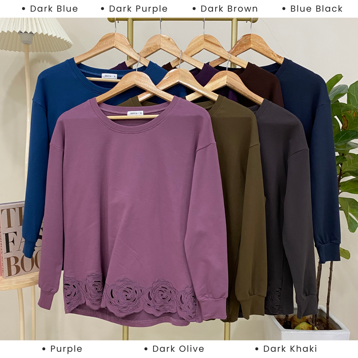 ZUCCA NYLA EMBROIDERY HEM WOMEN BLOUSE - MA018