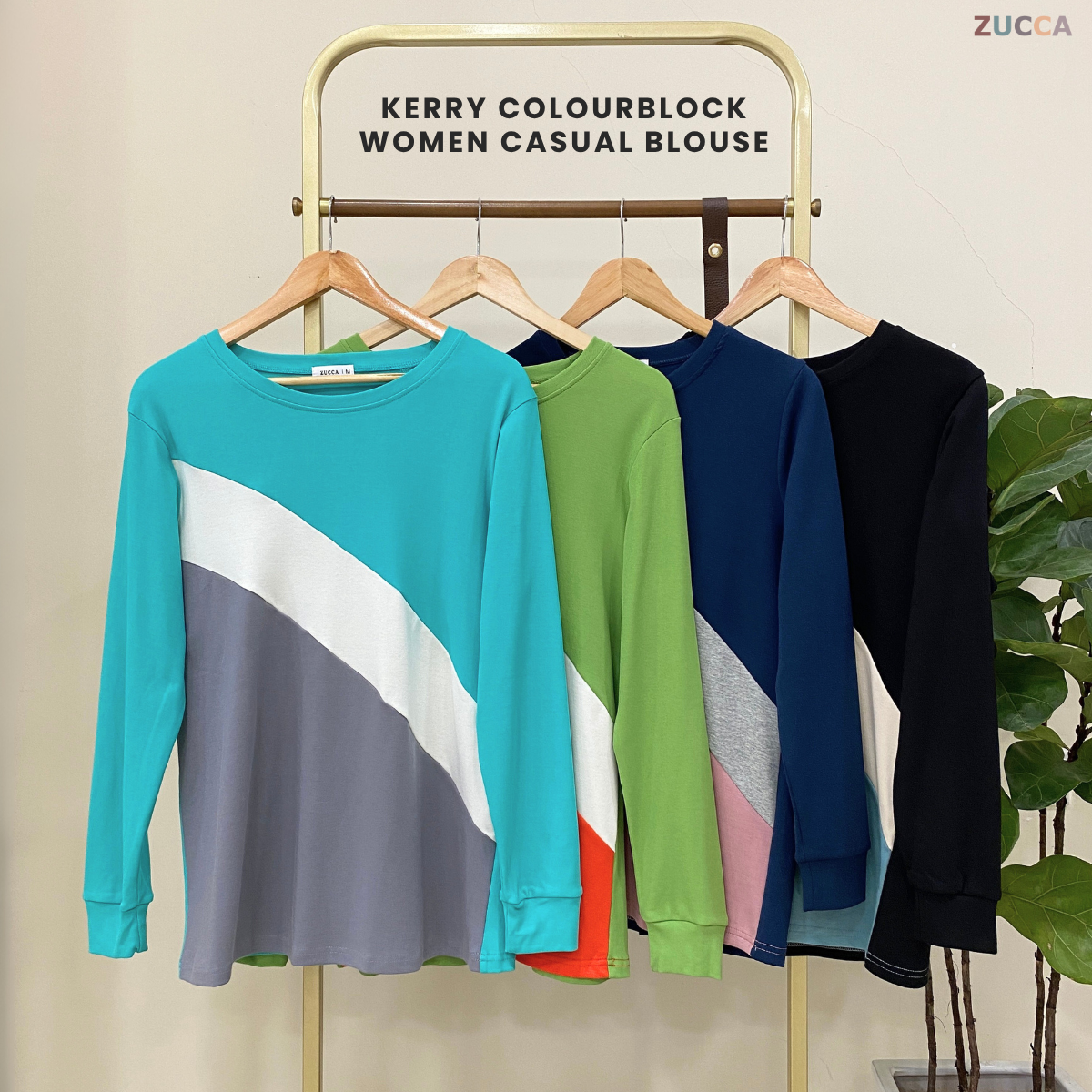 ZUCCA KERRY COLOURBLOCK WOMEN CASUAL BLOUSE - MA021