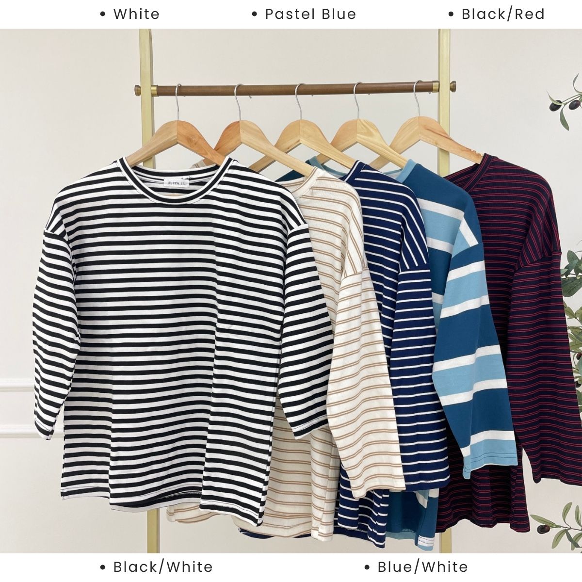 ZUCCA SARI OVERSIZED STRIPED KNIT SHIRT - MA031 DROP SHOULDER LOOSE STYLE