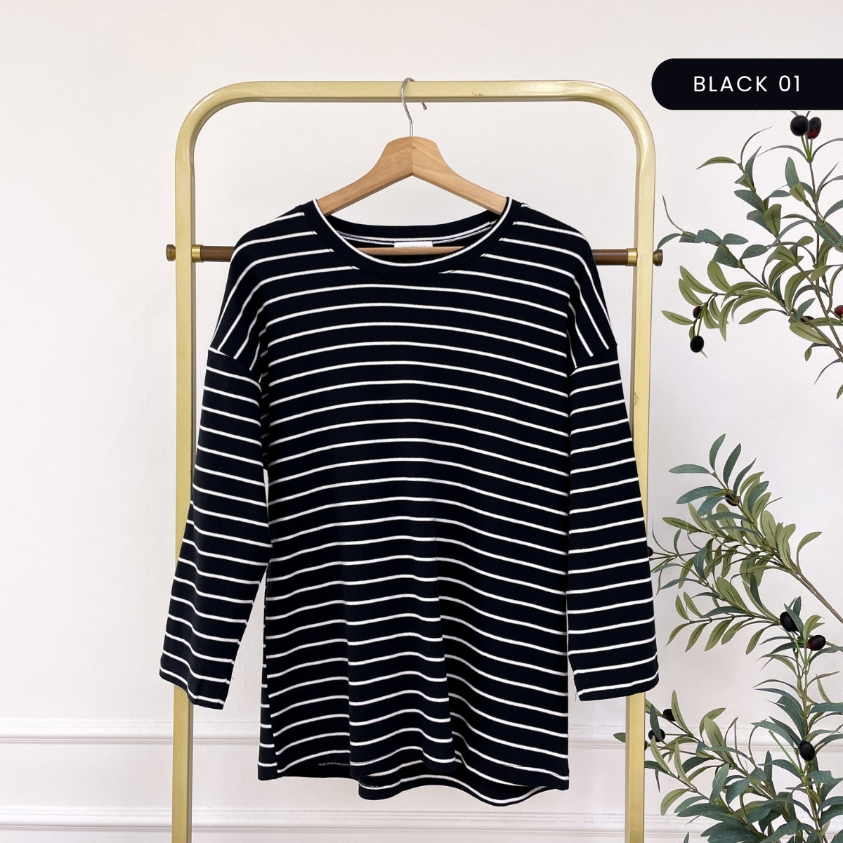 ZUCCA SARI OVERSIZED STRIPED KNIT SHIRT - MA031 DROP SHOULDER LOOSE STYLE