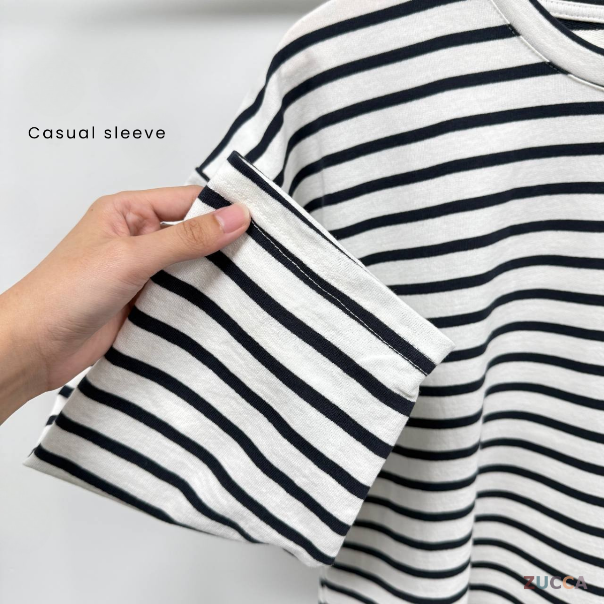 ZUCCA SARI OVERSIZED STRIPED KNIT SHIRT - MA031 DROP SHOULDER LOOSE STYLE