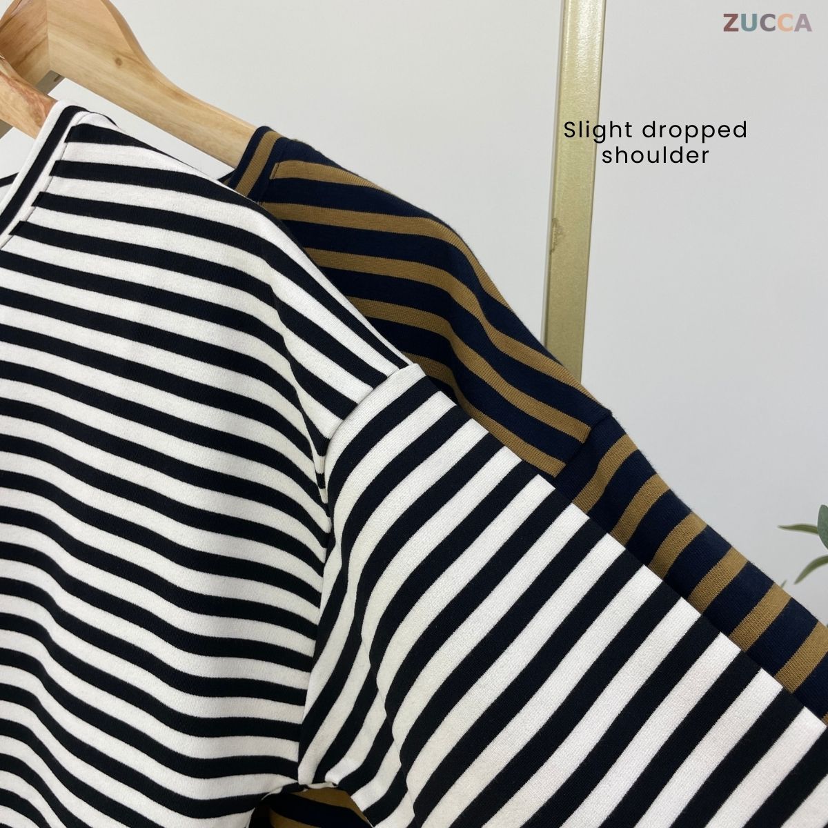 ZUCCA SARI OVERSIZED STRIPED KNIT SHIRT - MA031 DROP SHOULDER LOOSE STYLE