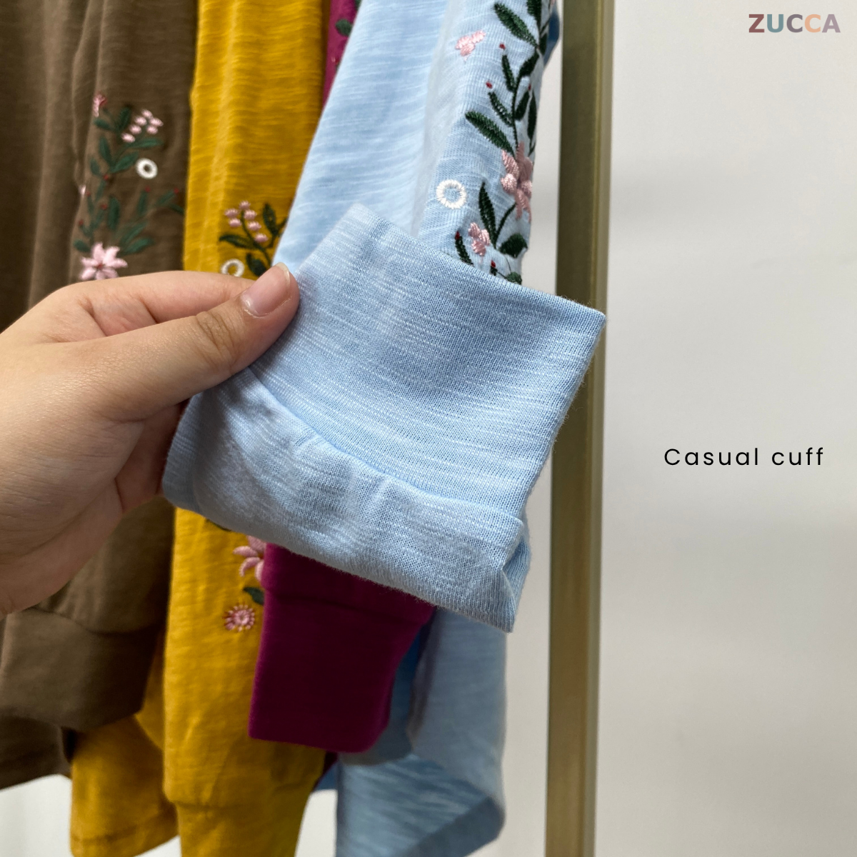 ZUCCA STARLY FLORAL EMBROIDERY SLEEVE SHIRT - MA035