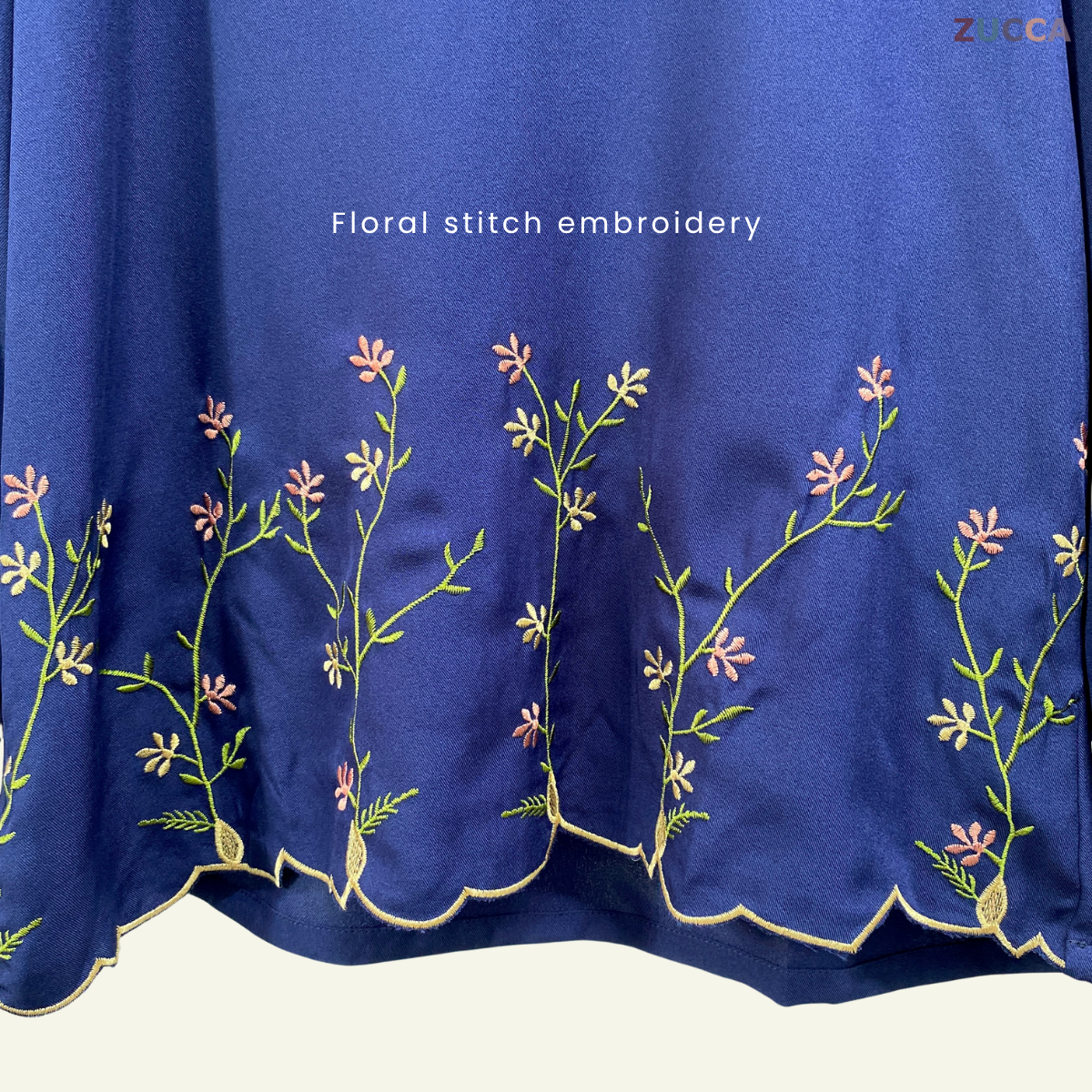ZUCCA NOLAN FLORAL EMBROIDERED PUFF BLOUSE - MA036