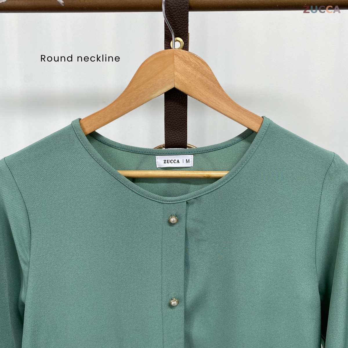 ZUCCA HAZIYA MINIMALIST PEARL BUTTON BLOUSE - MA038