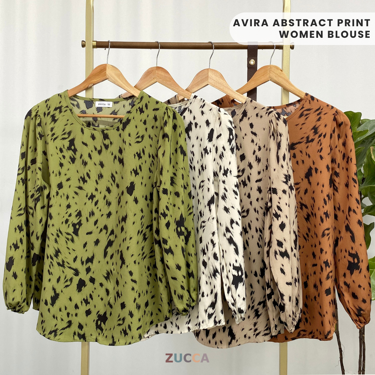 ZUCCA AVIRA ABSTRACT PRINT WOMEN BLOUSE - MA045