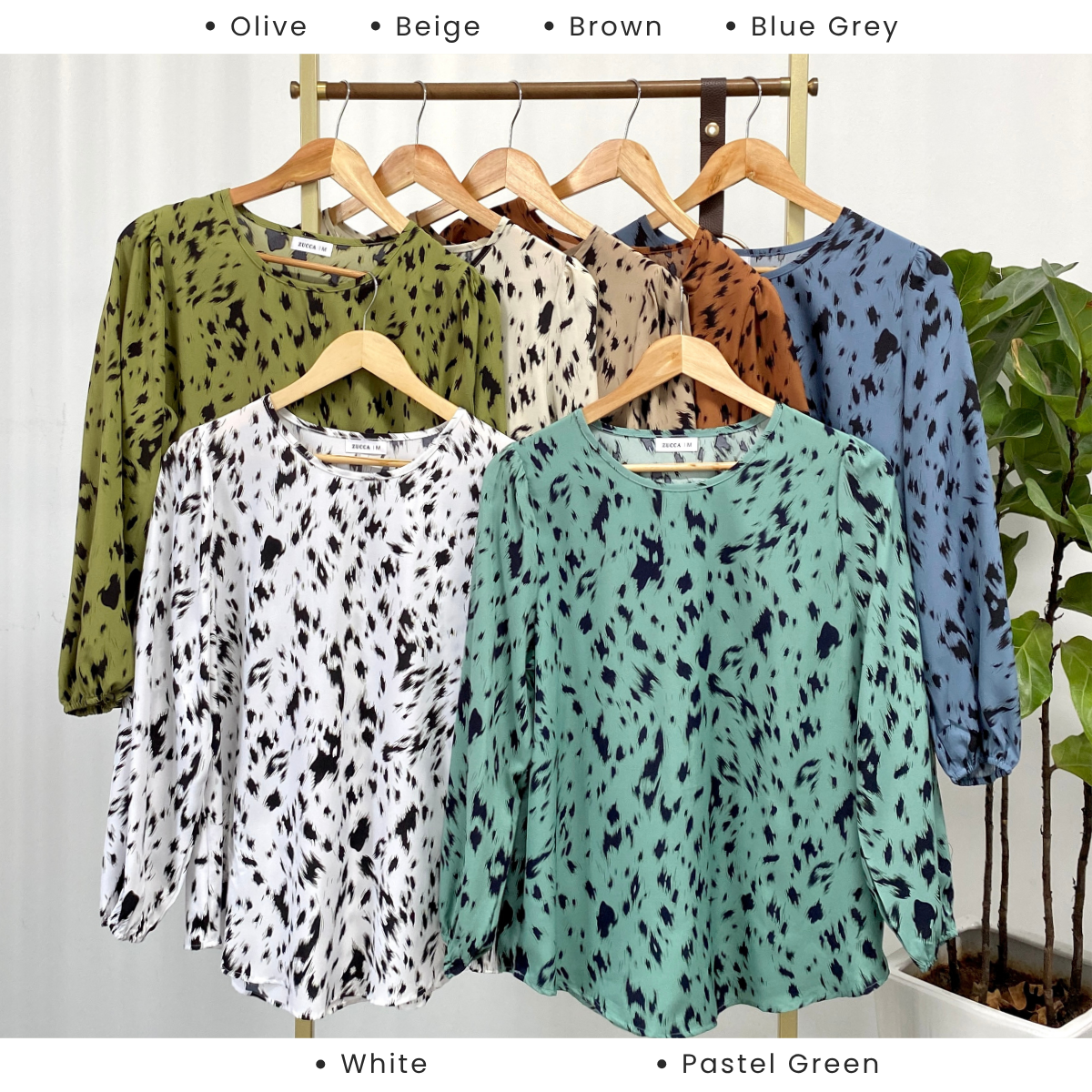 ZUCCA AVIRA ABSTRACT PRINT WOMEN BLOUSE - MA045