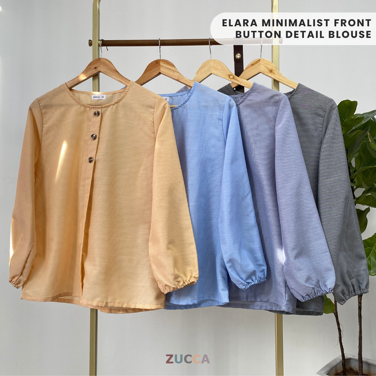 ZUCCA ELARA MINIMALIST FRONT BUTTON DETAIL BLOUSE - MA053