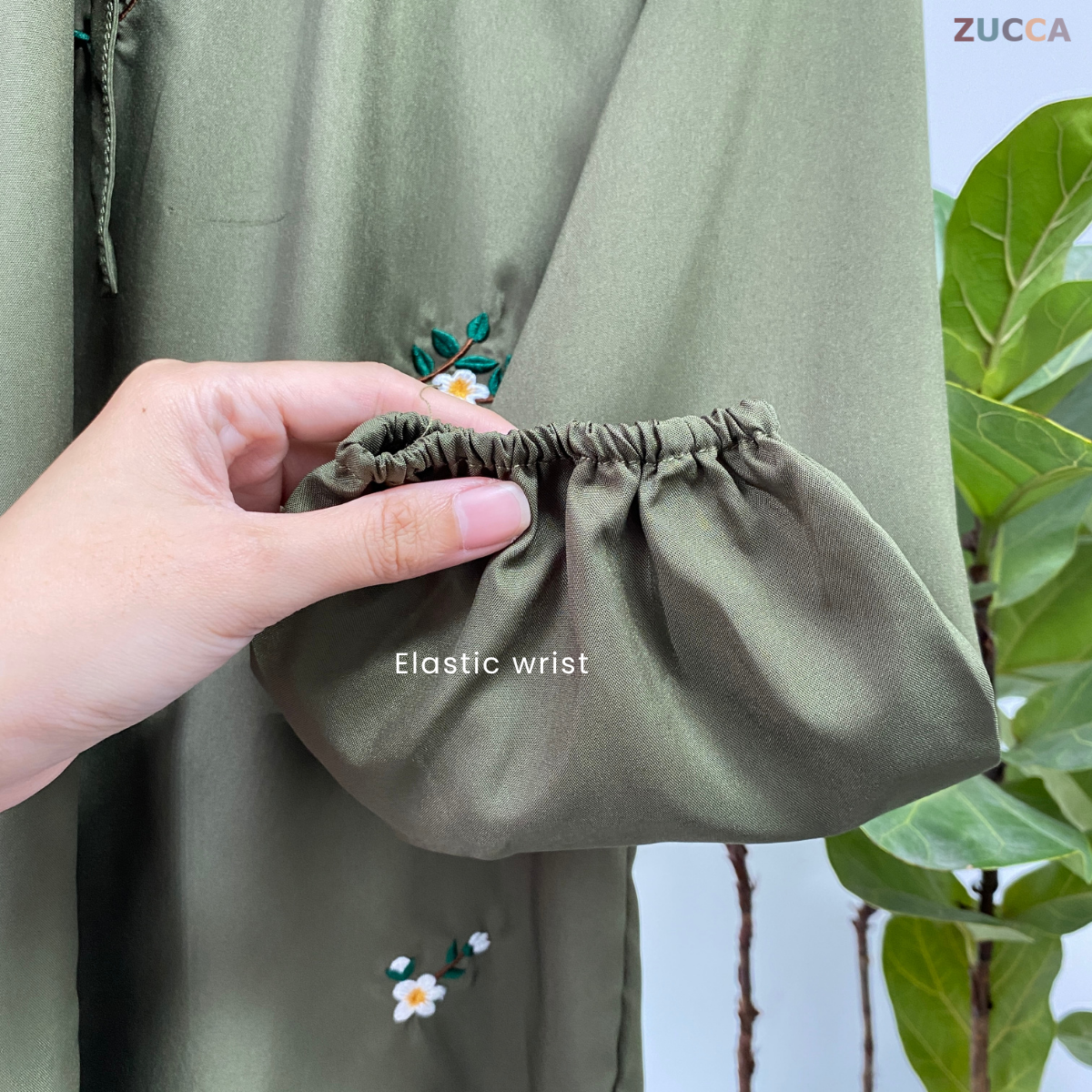 ZUCCA ENARA FLORAL EMBROIDERY RIBBON NECK WOMEN BLOUSE - MA060