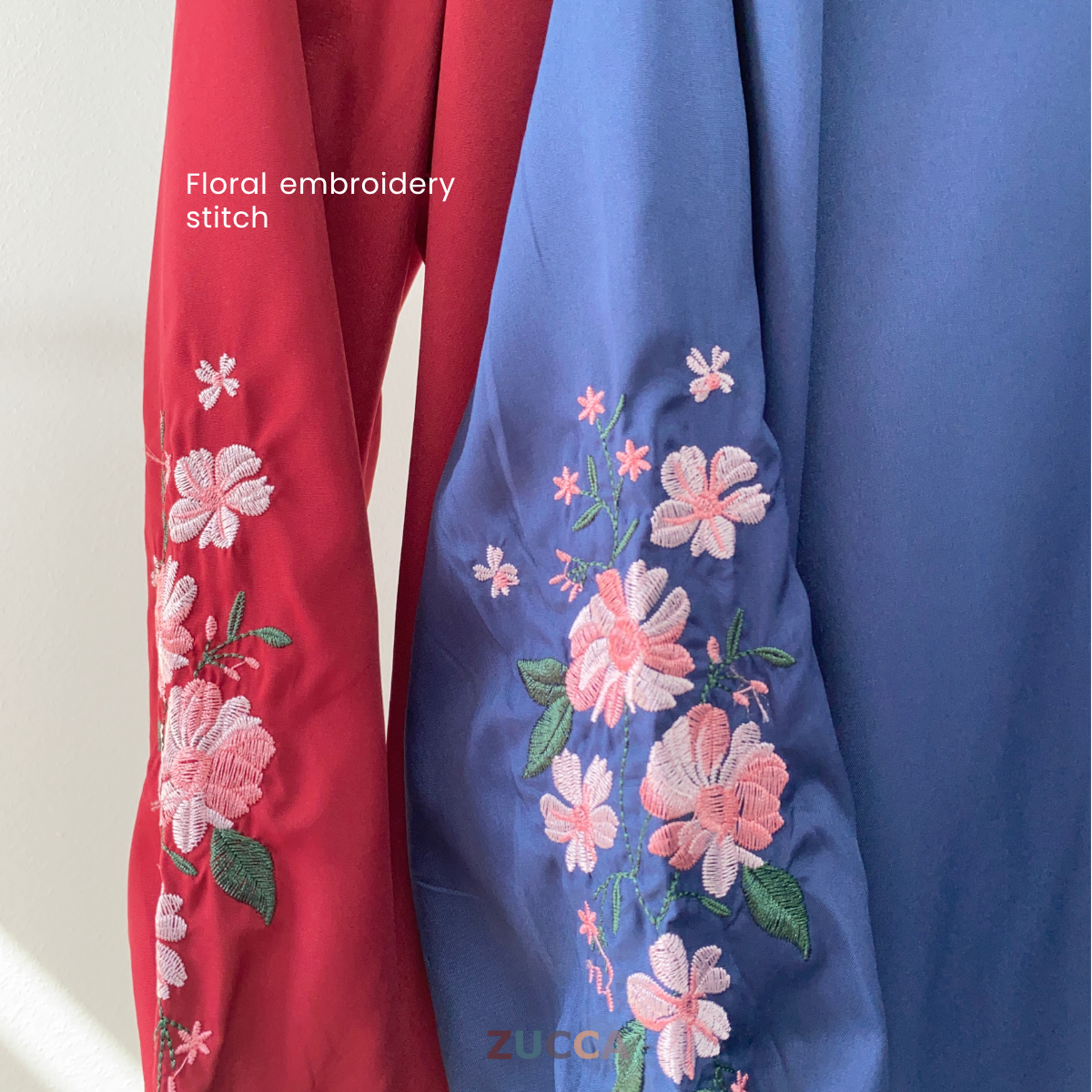 ZUCCA LILIA FLORAL EMBROIDERY SLEEVE BLOUSE - MA064