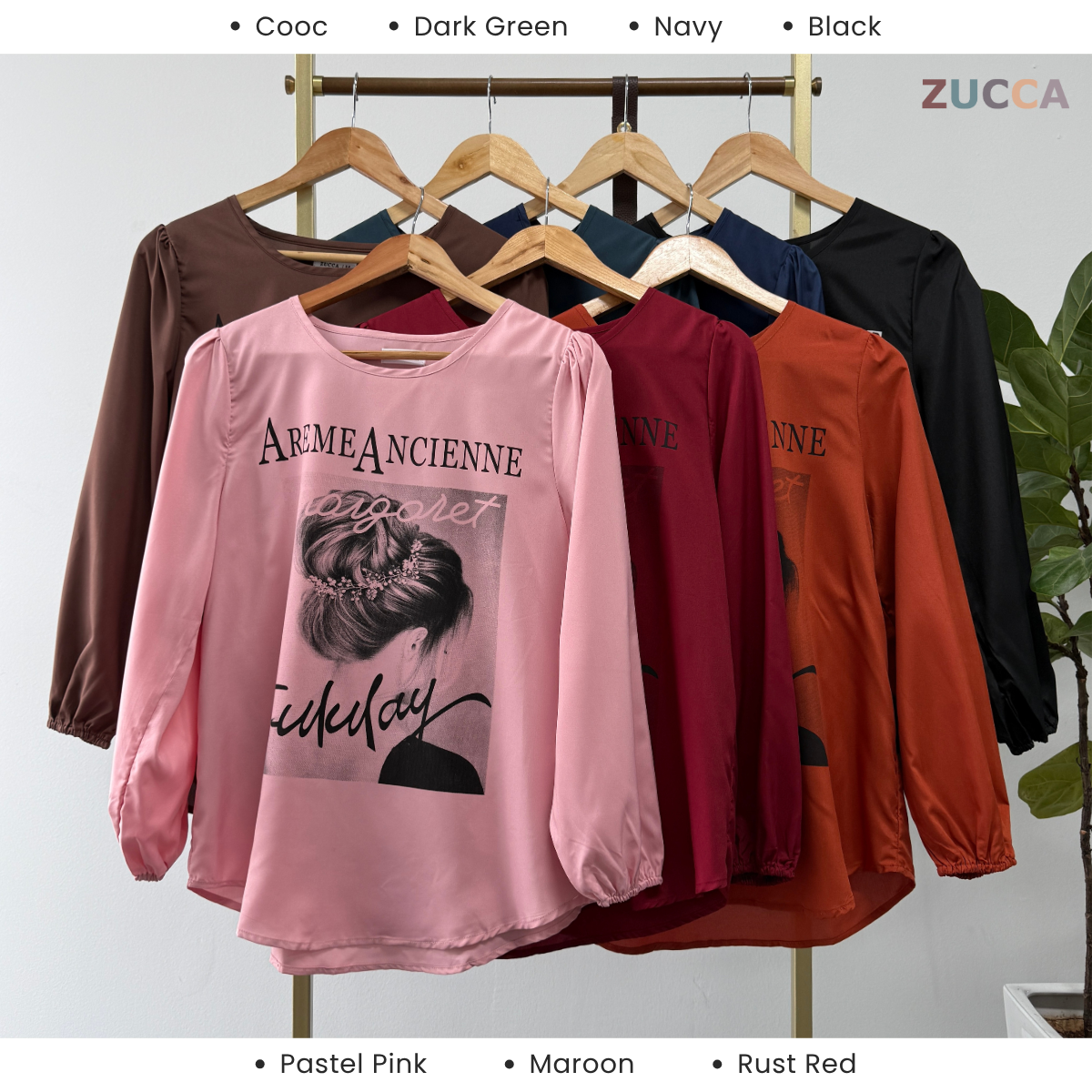 ZUCCA RUKA BLOUSEWANITA BERCORAK GRAFIK - MA065