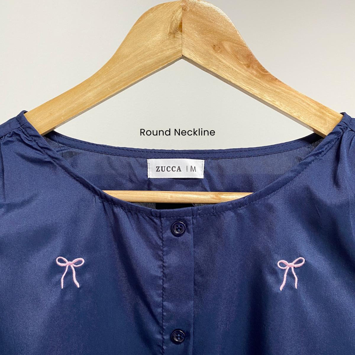 ZUCCA SANA CASUAL ROUND NECK BLOUSE MA067 - Blouse Wafle Cotton