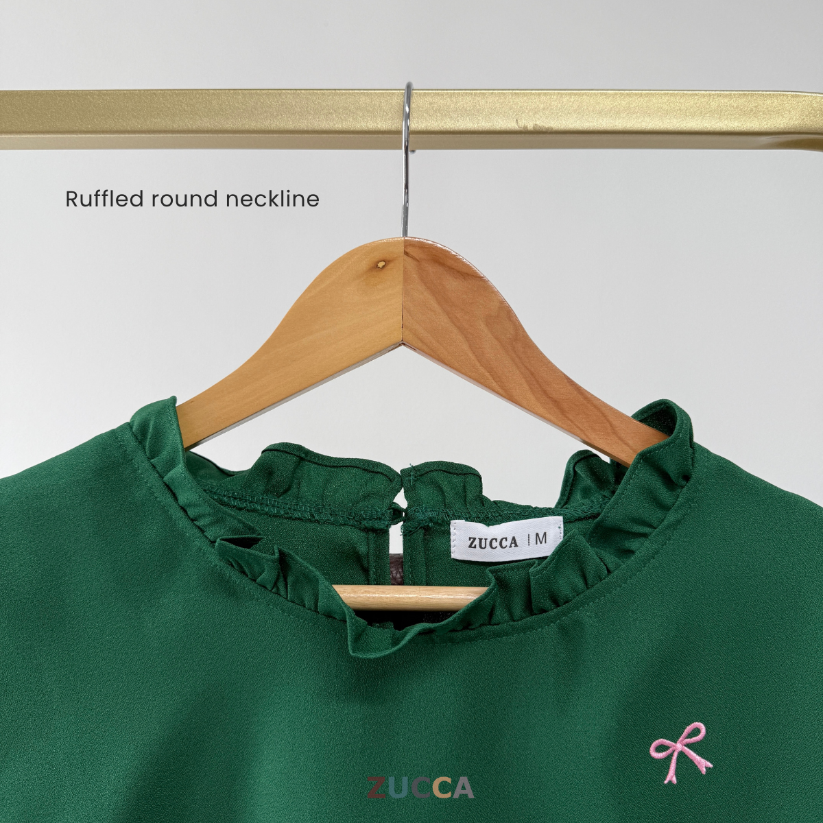 ZUCCA YUNIA SULAMAN BUNGA RUFFLED NECK BLOUSE WANITA - MA069