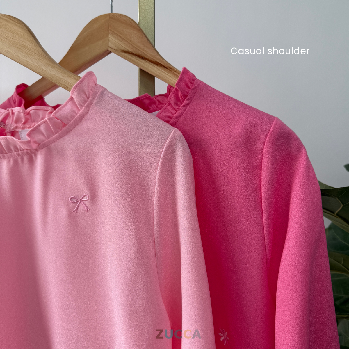 ZUCCA YUNIA SULAMAN BUNGA RUFFLED NECK BLOUSE WANITA - MA069