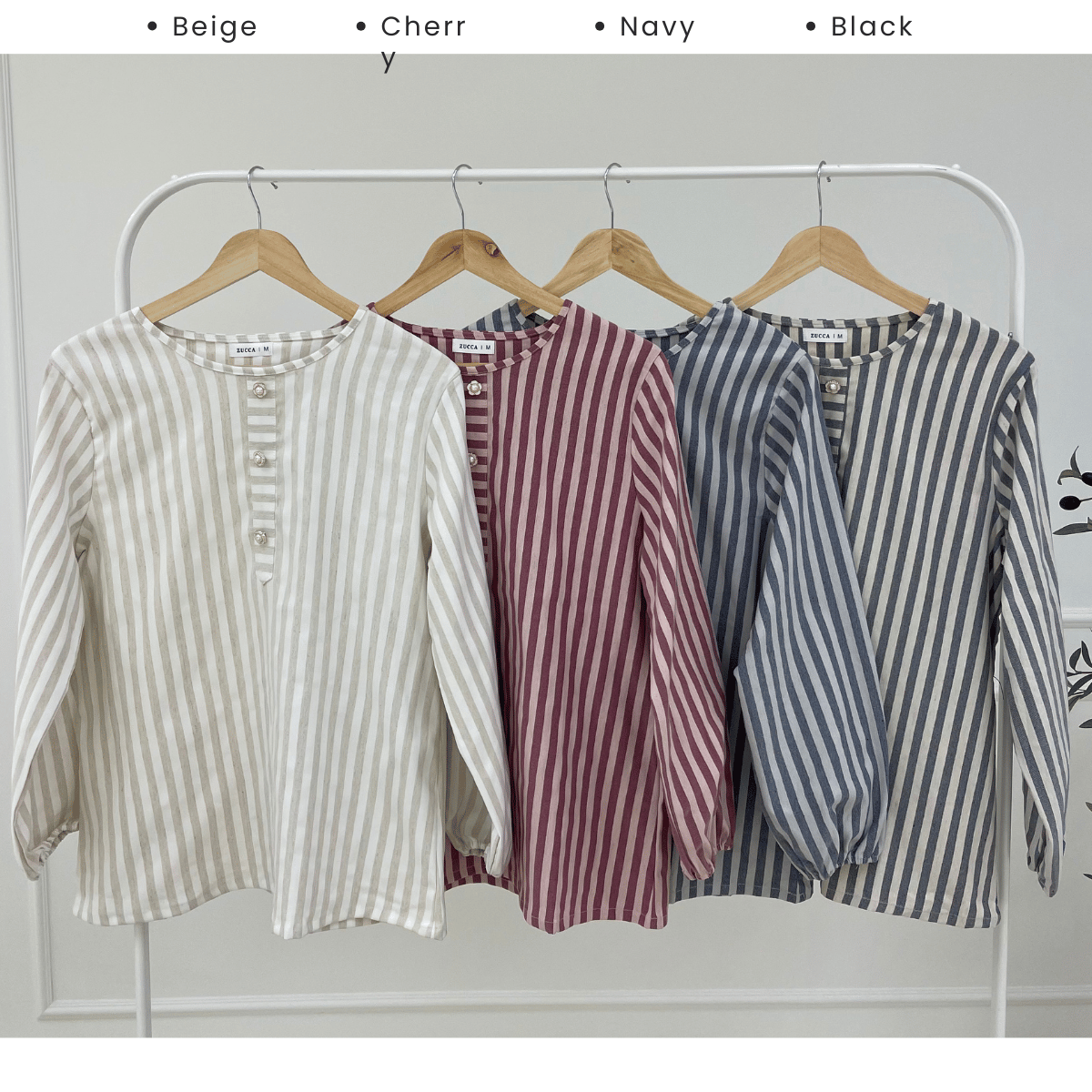ZUCCA AFREENA STRIPE BLOUSE -MA080 Tops