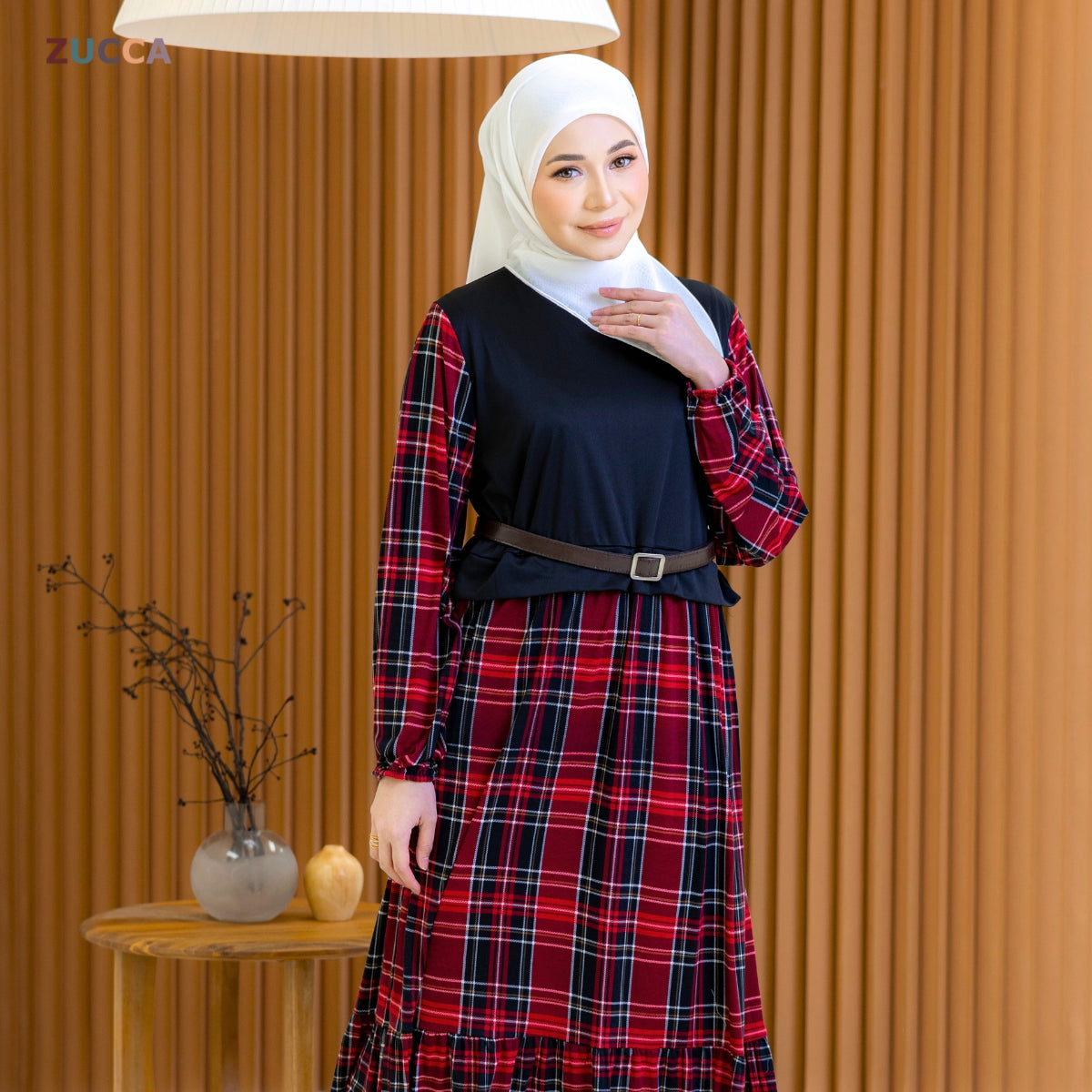 ZUCCA QAMARINA DRESS TARTAN MODEN-MA081 Tops