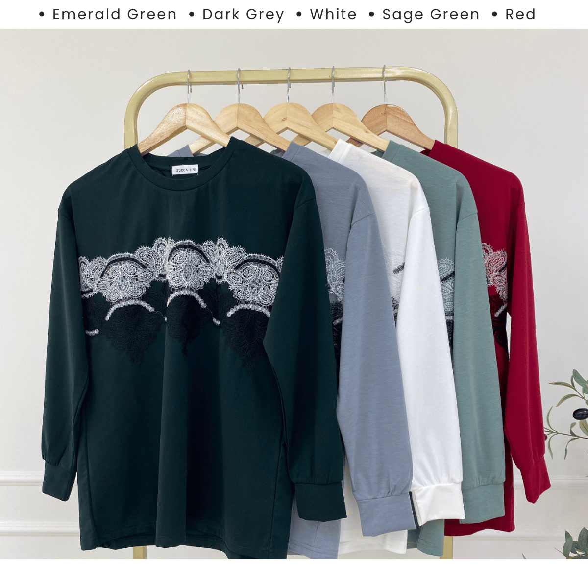 ZUCCA NADRA LACE BLOOM CASUAL WEAR-MA083 Tops